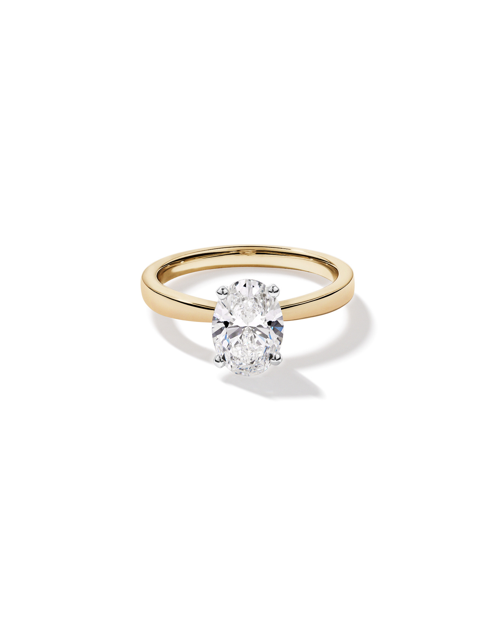 Carat TW Oval Cut Lab-Grown Diamond Solitaire Engagement Ring 14kt Yellow and White Gold