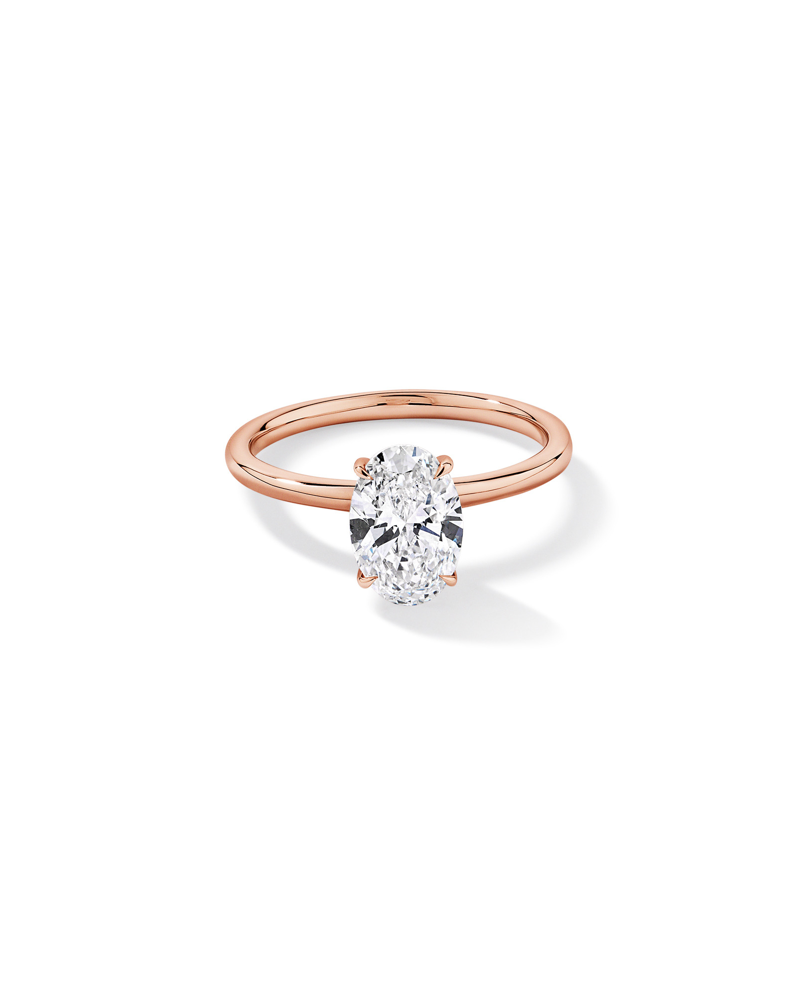 1.57TW Oval Laboratory-Grown Diamond Solitaire Ring 14kt Rose Gold