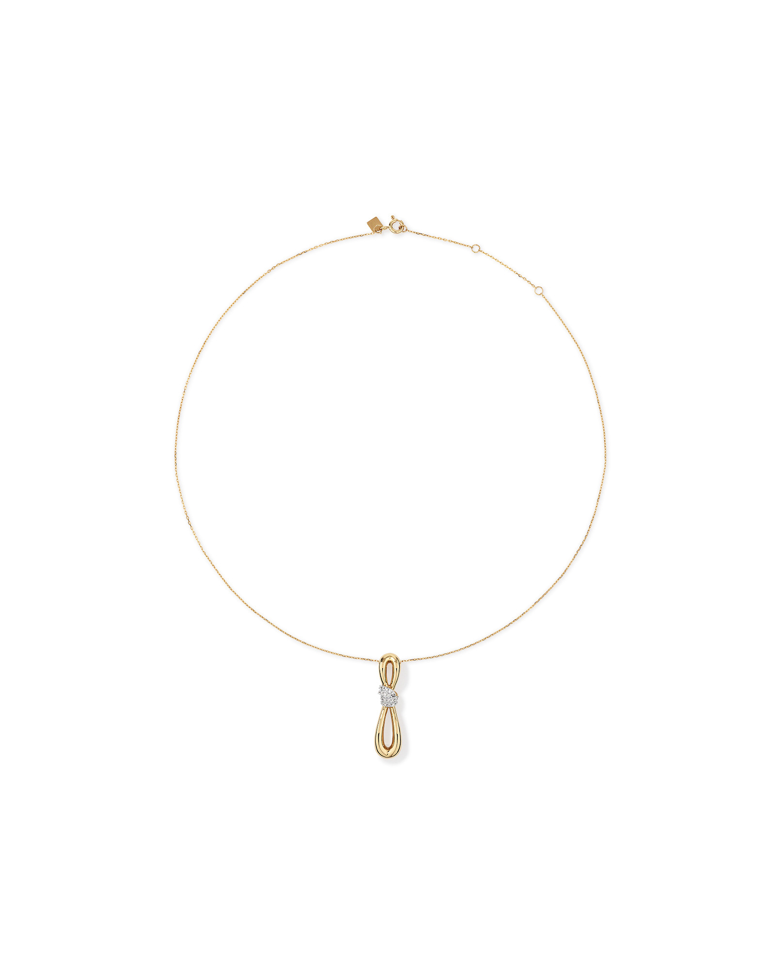 0.17 Carat TW Diamond Knot Pendant in 10kt Yellow Gold