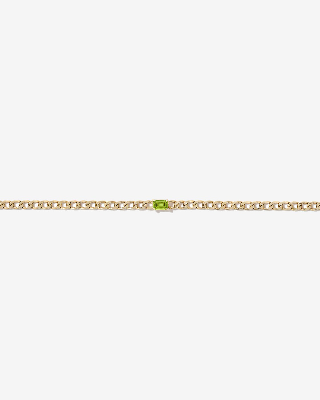 Bracelet gourmette Péridot en or jaune 10 ct