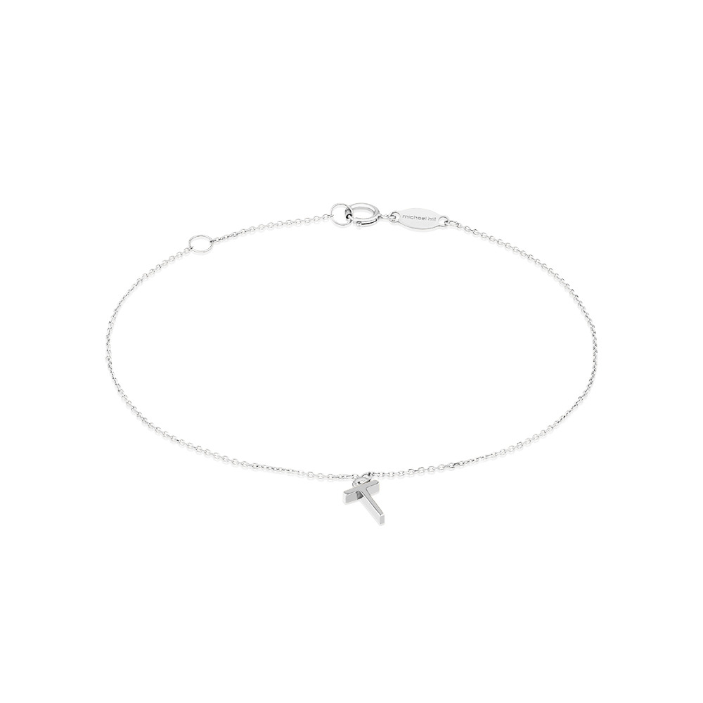 Bracelet à initiale « T » en argent