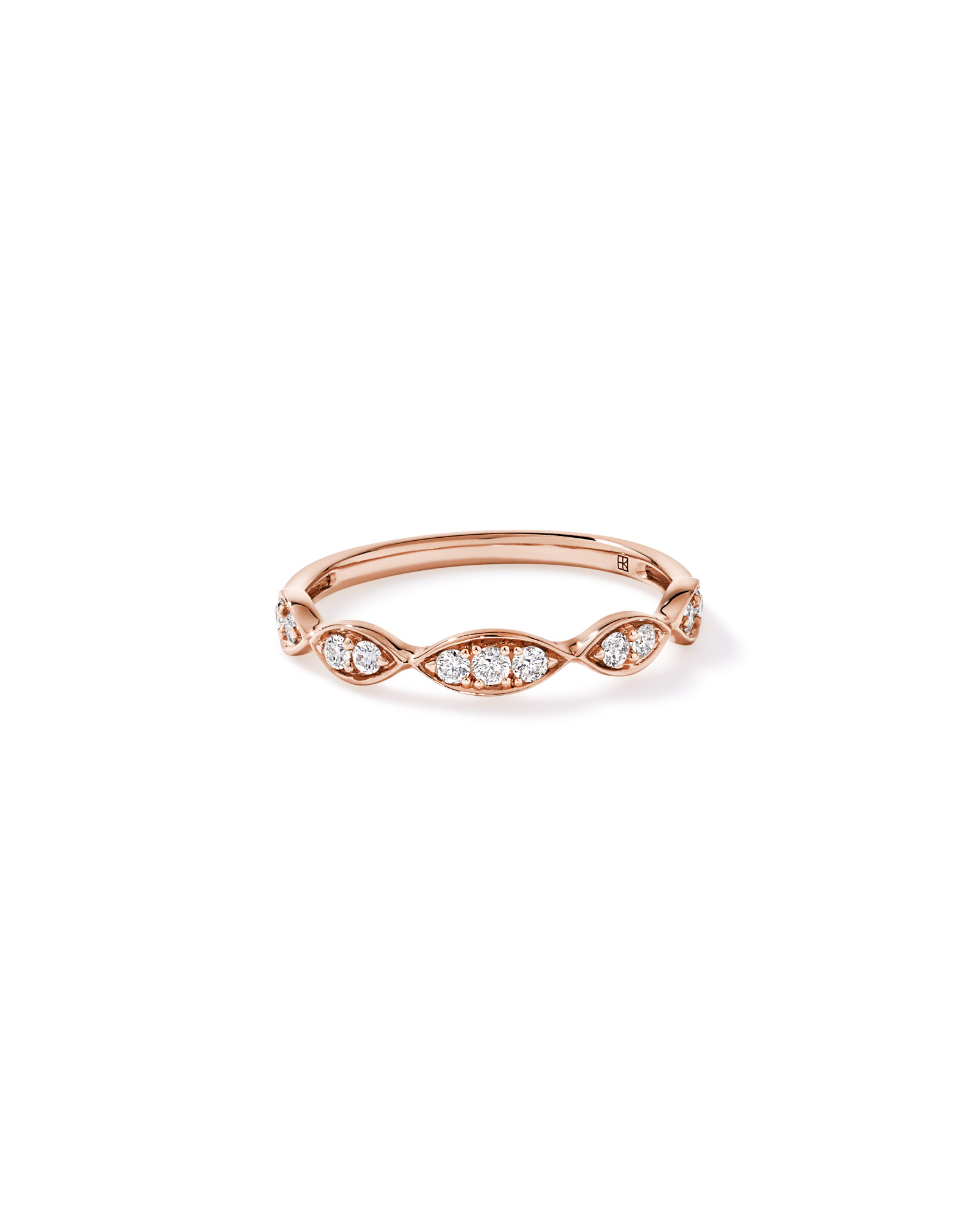 0.20TW Diamond Twist Wedding Band 14kt Rose Gold