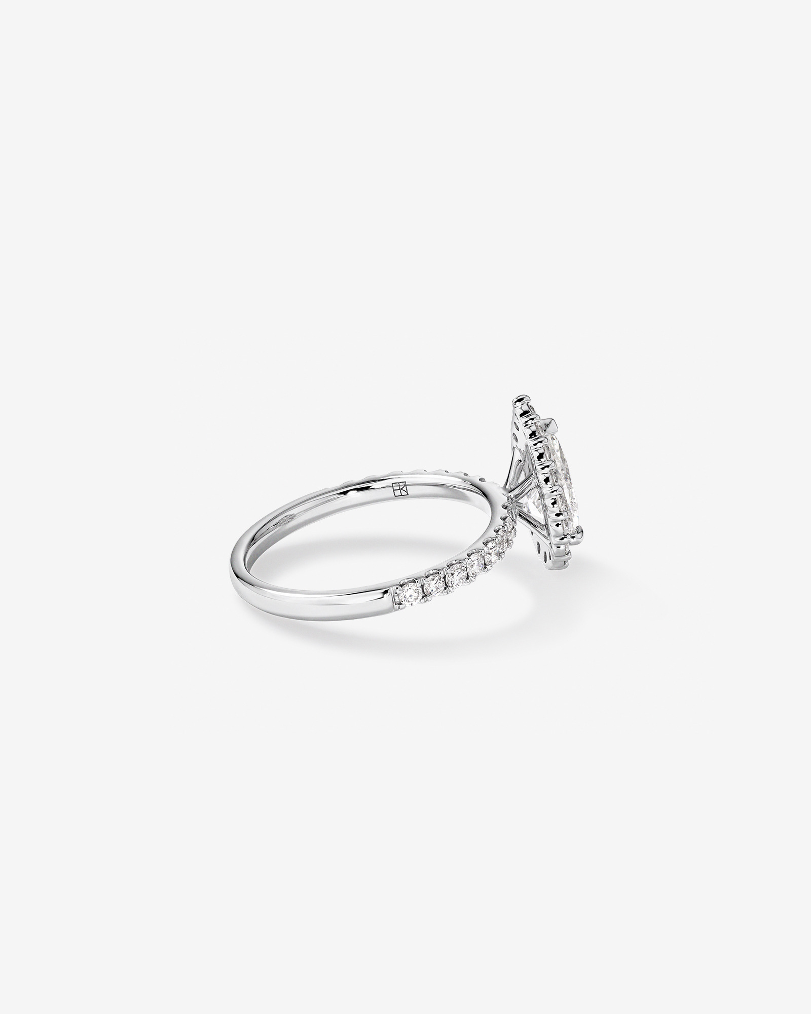 1.82 Carat TW Pear Cut Laboratory-Grown Diamond Halo Engagement Ring 14kt White Gold