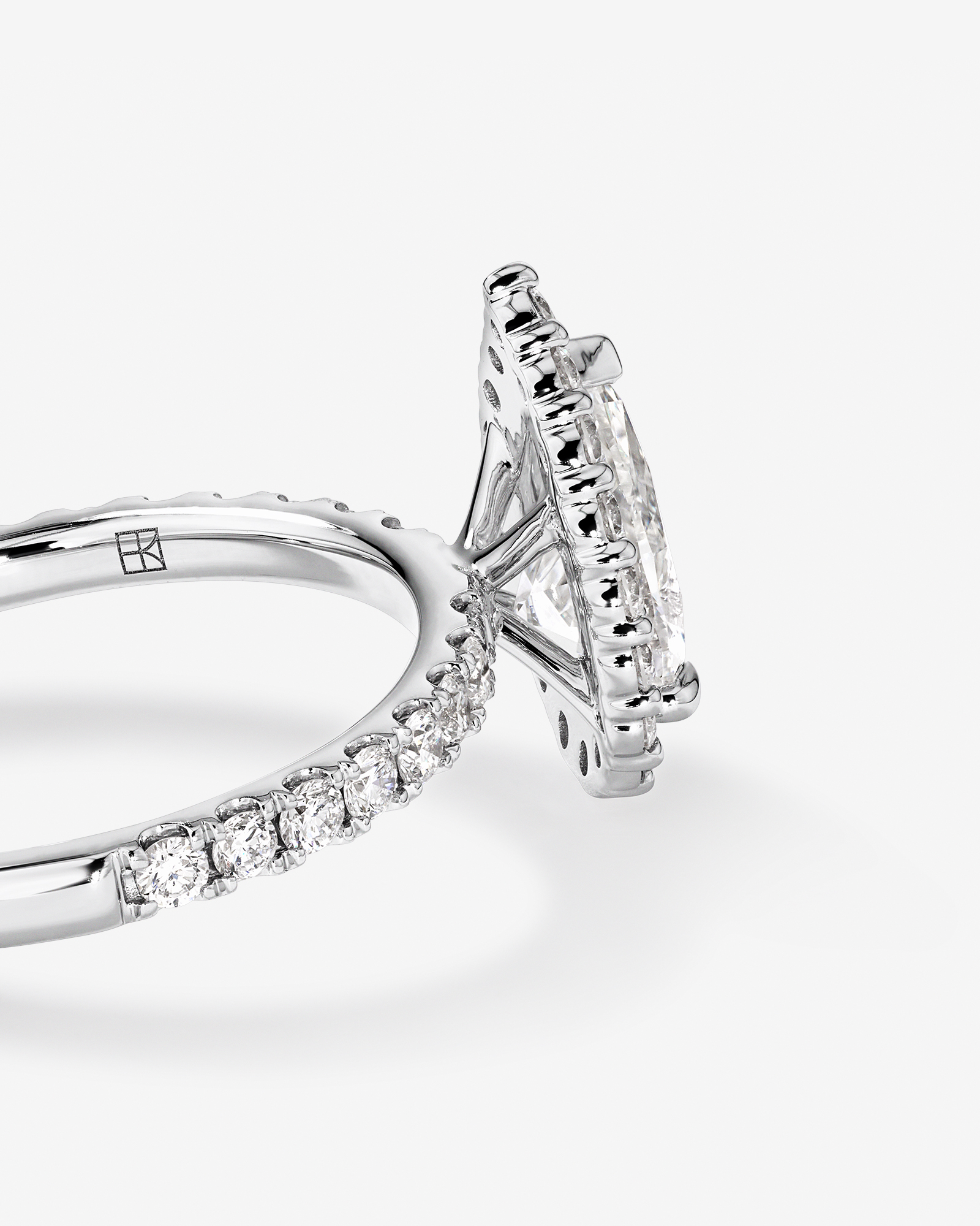 1.82 Carat TW Pear Cut Laboratory-Grown Diamond Halo Engagement Ring 14kt White Gold