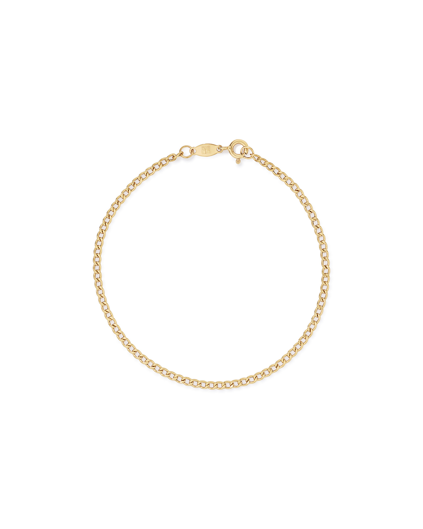 Bracelet gourmette diamantée semi-solide de 2,4 mm en or rose 10 K