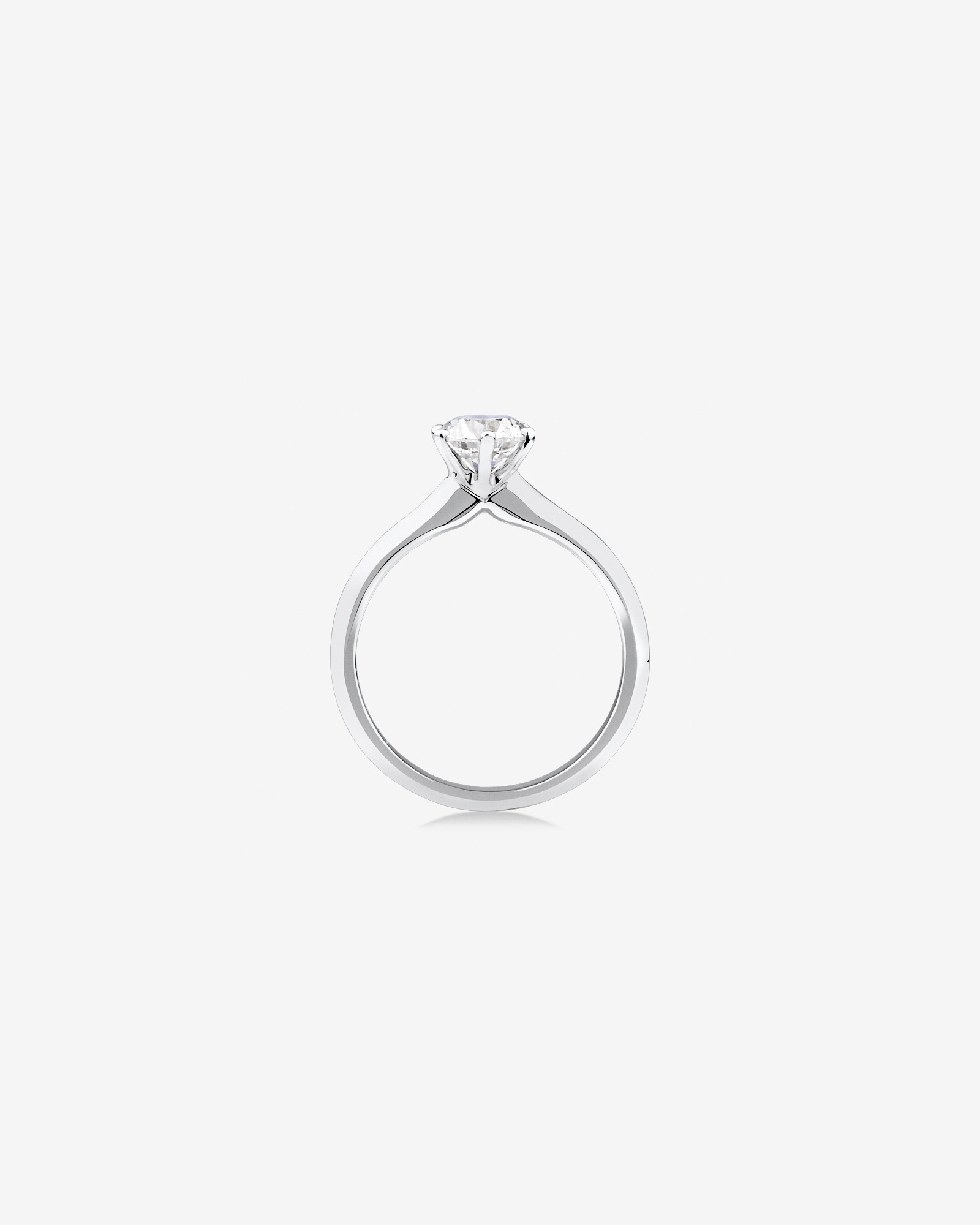 Bague de fiançailles à solitaire certifié en or blanc 14 K avec diamants totalisant 1 ct