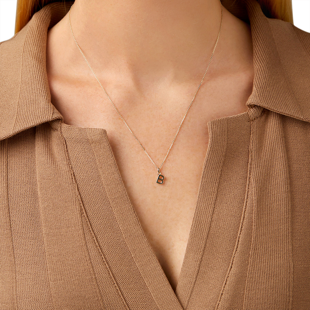 Pendentif « B » en or jaune 10 K