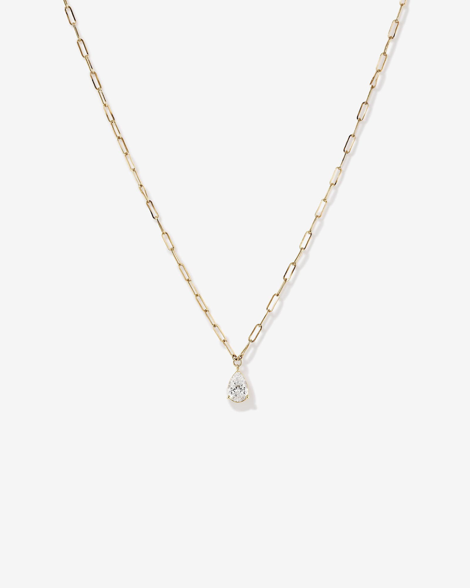2.00 Carat TW Laboratory-Grown Diamond Pear Solitaire Pendant in 10kt Yellow Gold