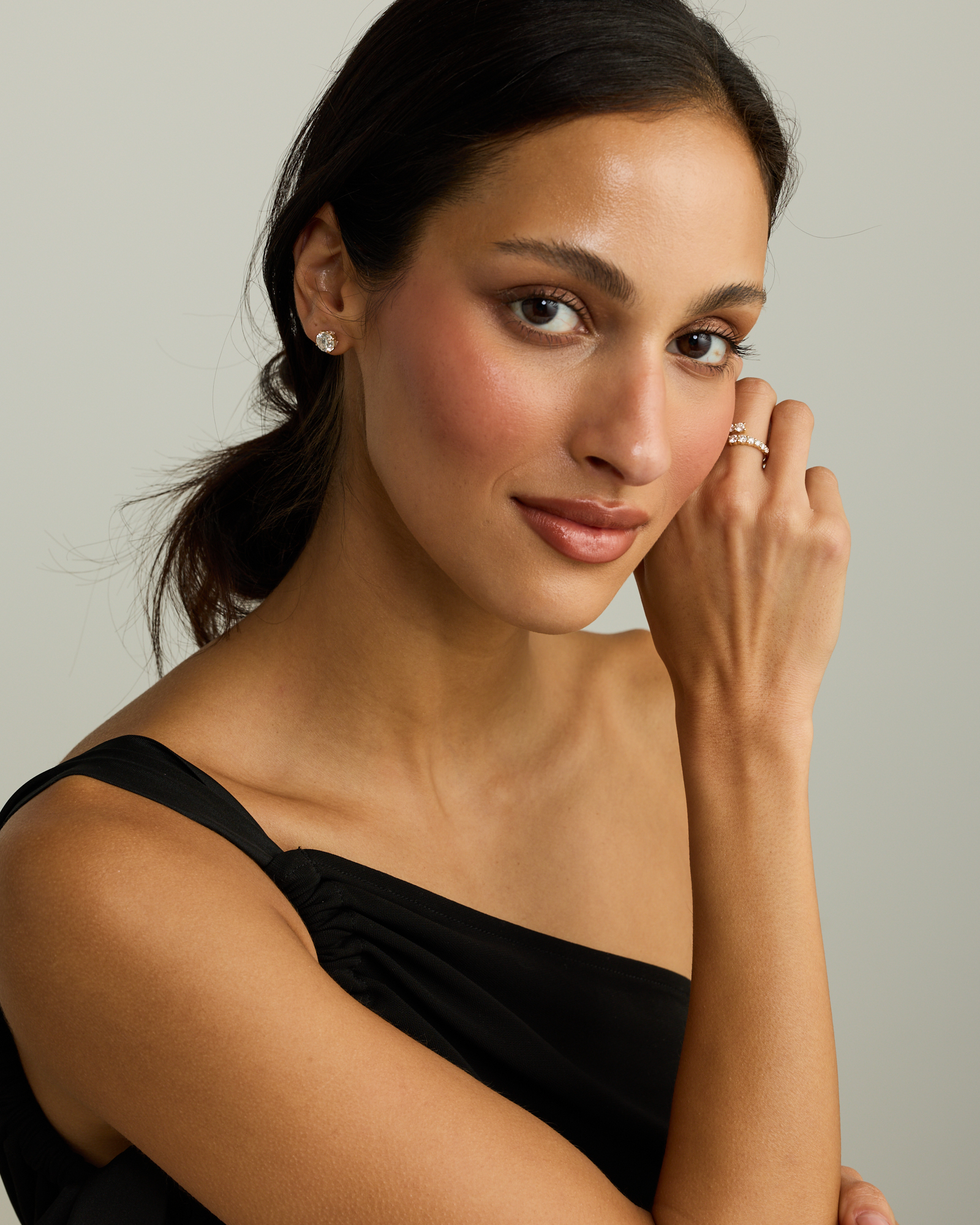 3.36 Carat TW Laboratory-Grown Round Diamond Earrings with Marquise Laboratory-Grown Diamond Feature in 10kt Yellow Gold