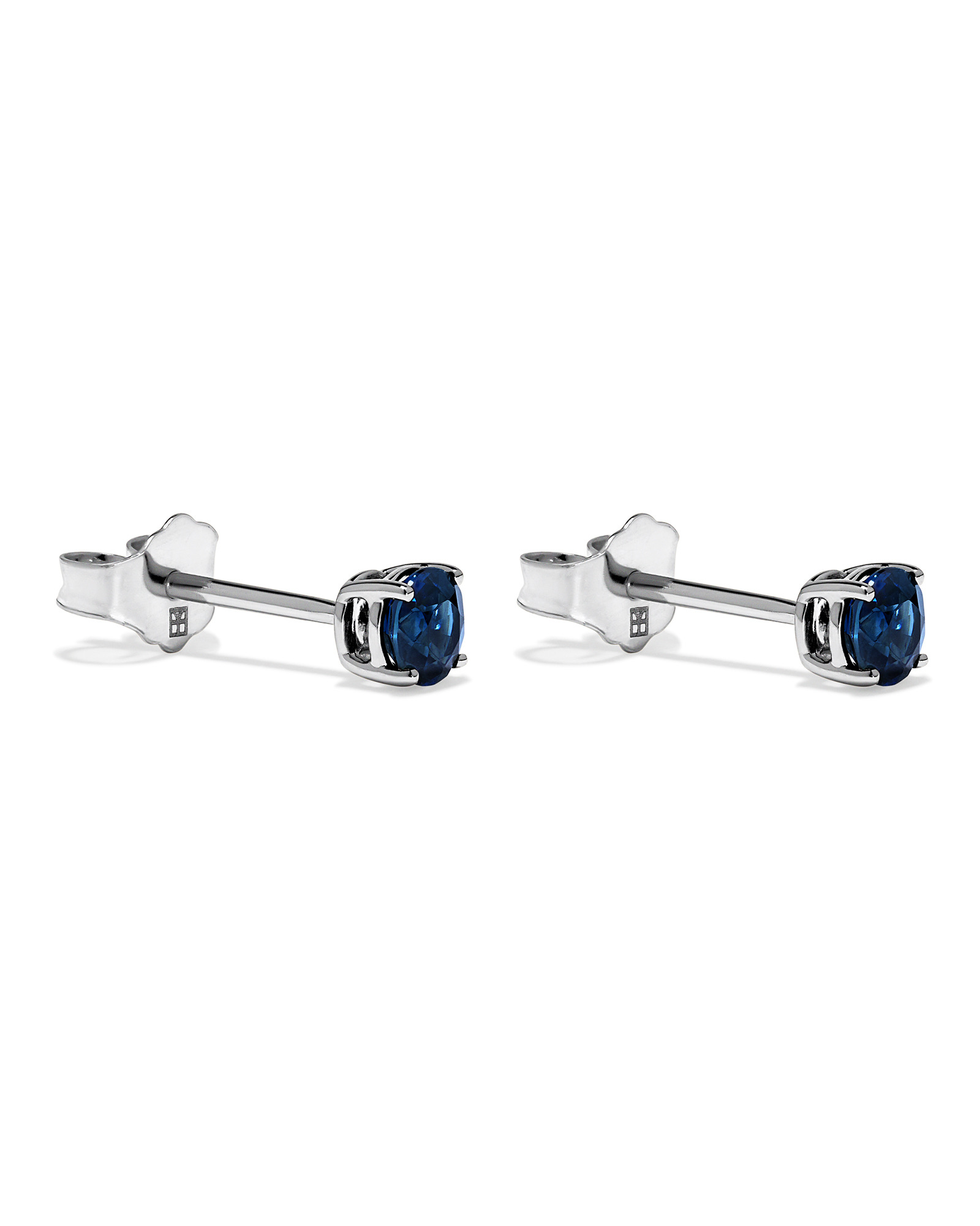 Australian Sapphire Round Stud Earrings in 10kt White Gold