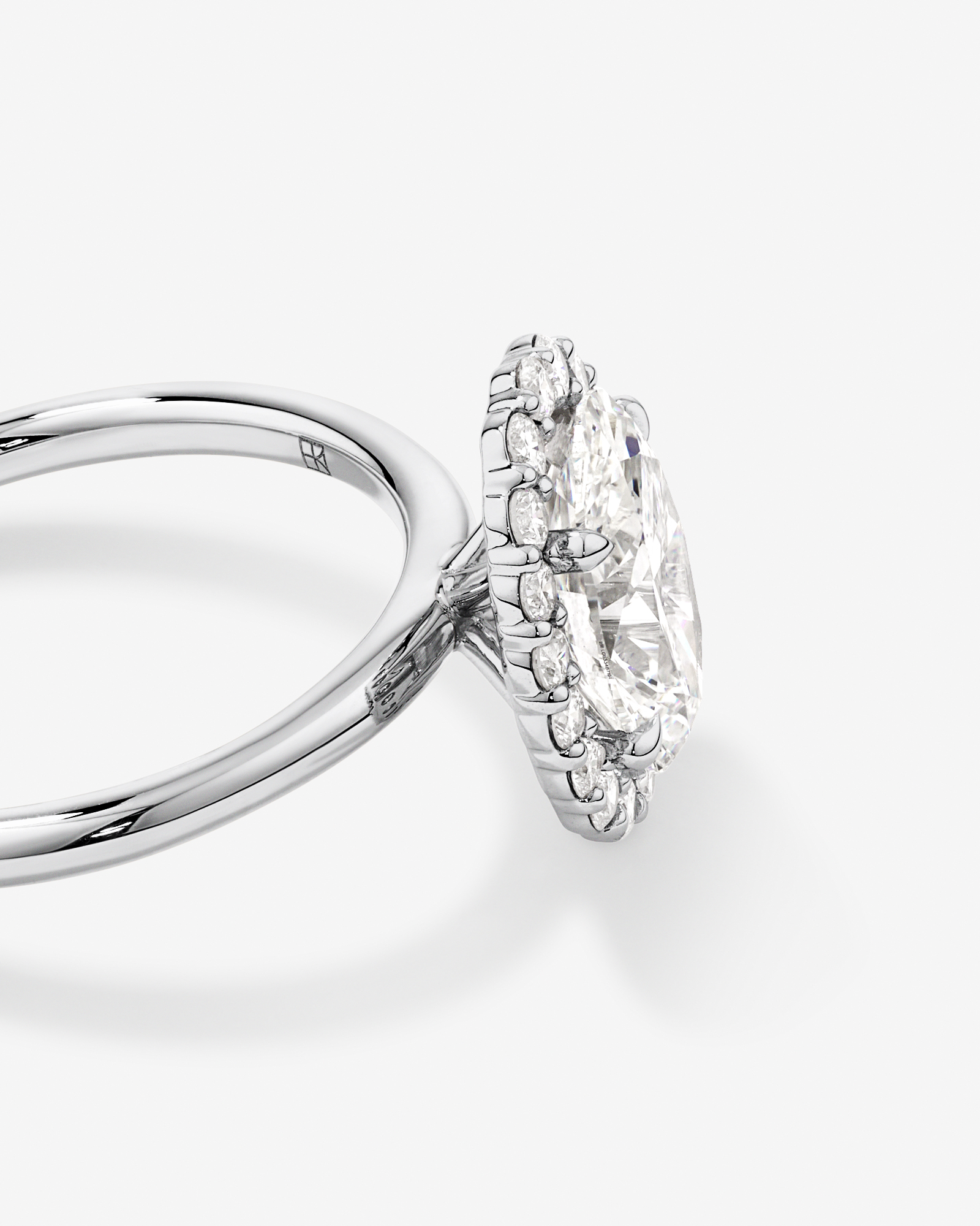 2.34 Carat TW Oval Cut Laboratory-Grown Diamond Halo Engagement Ring in 14kt Gold