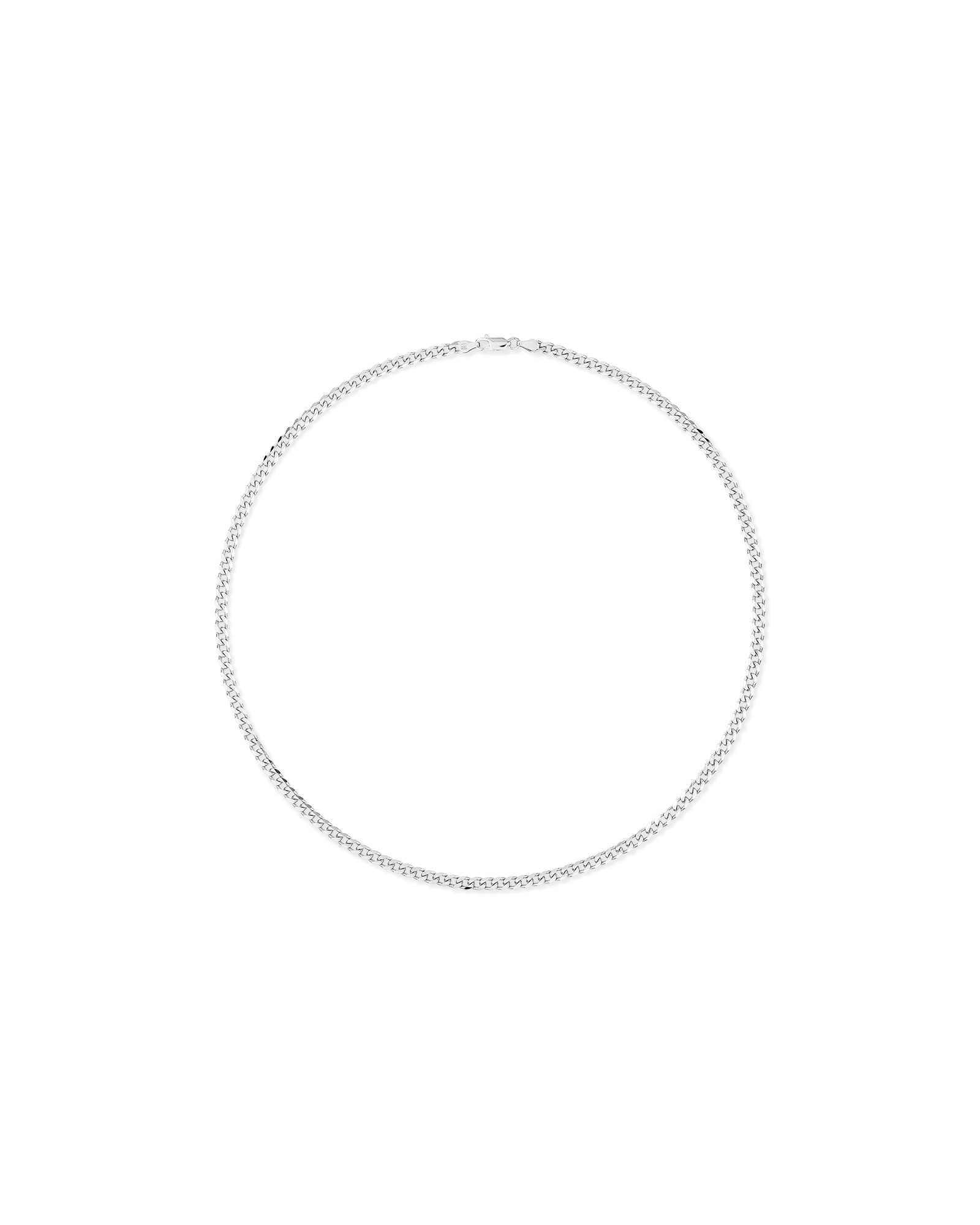 Collier Chaîne Gourmette Biseautée 55 Cm (22") Largeur 4,30 Mm En Argent Sterling