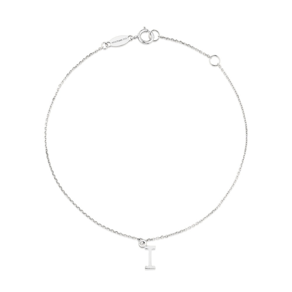 19cm (7.5") I Initial Bracelet in Sterling Silver