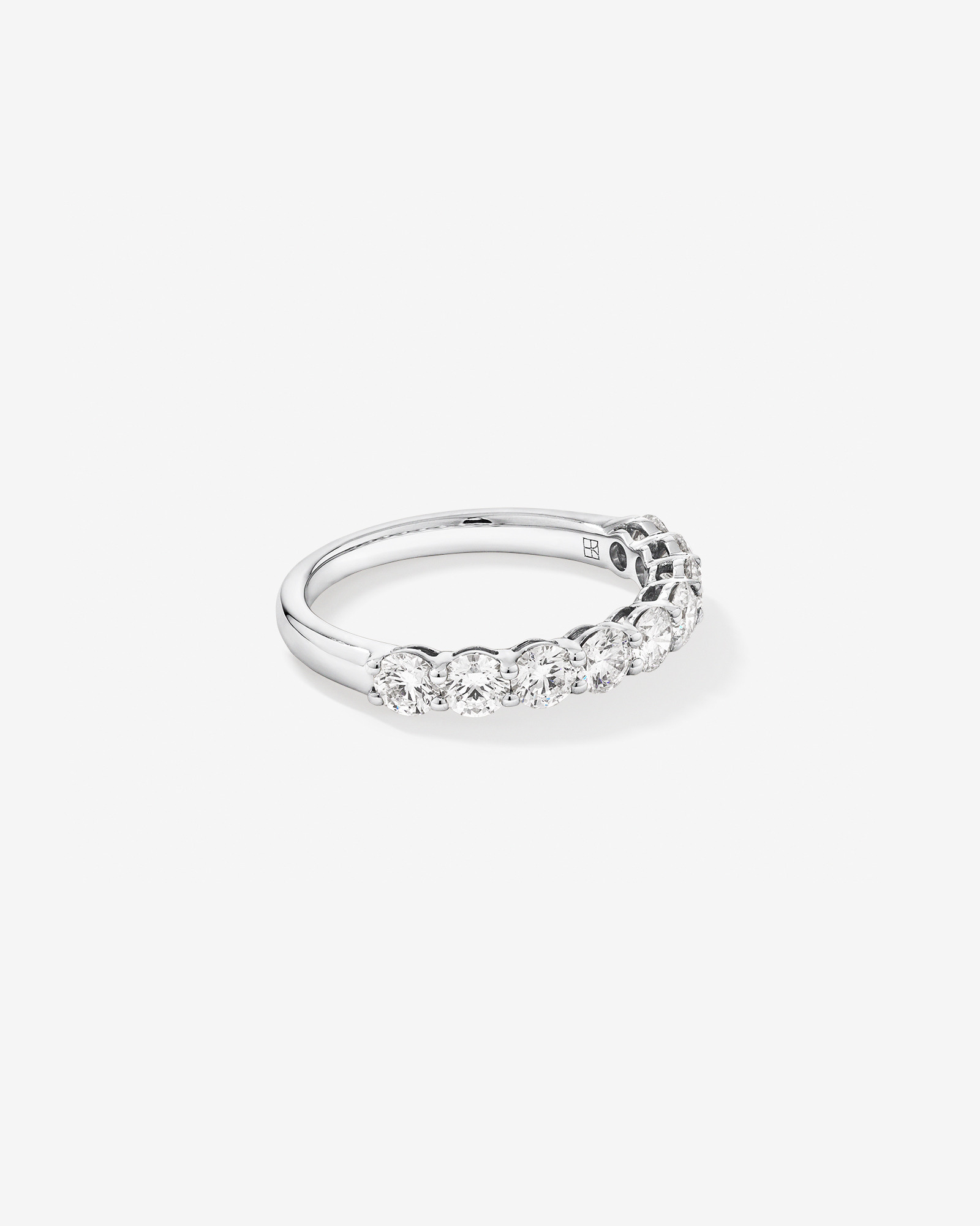 Alliance en or blanc 14 carats avec diamant rond brillant de laboratoire (poids total 1,30 carat)