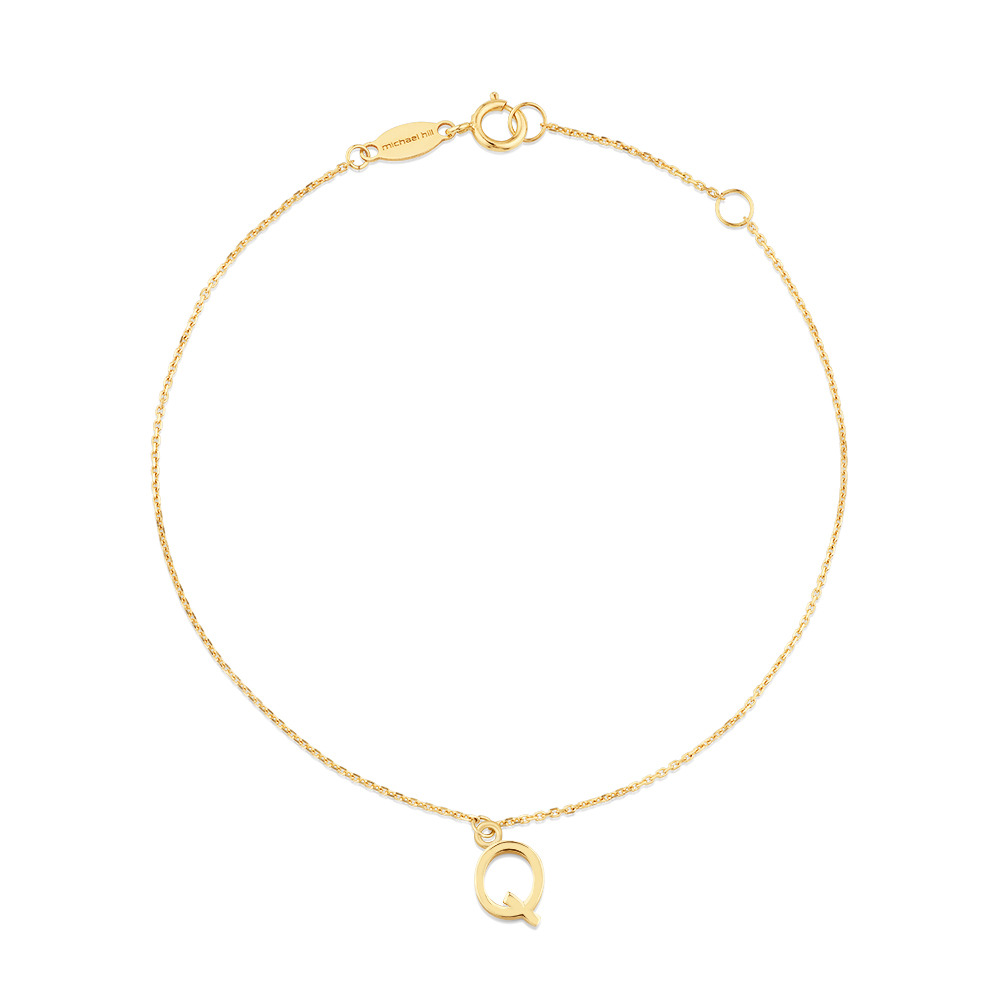 19cm (7.5") Q Initial Bracelet in 10kt Yellow Gold