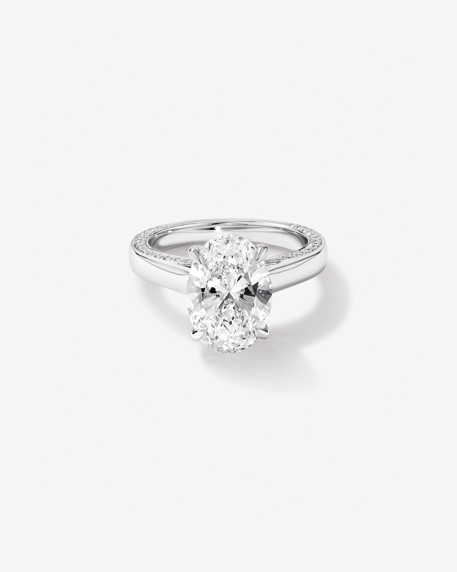 4.47 Carat TW Oval Cut Laboratory-Grown Diamond Engagement Ring 18kt White Gold