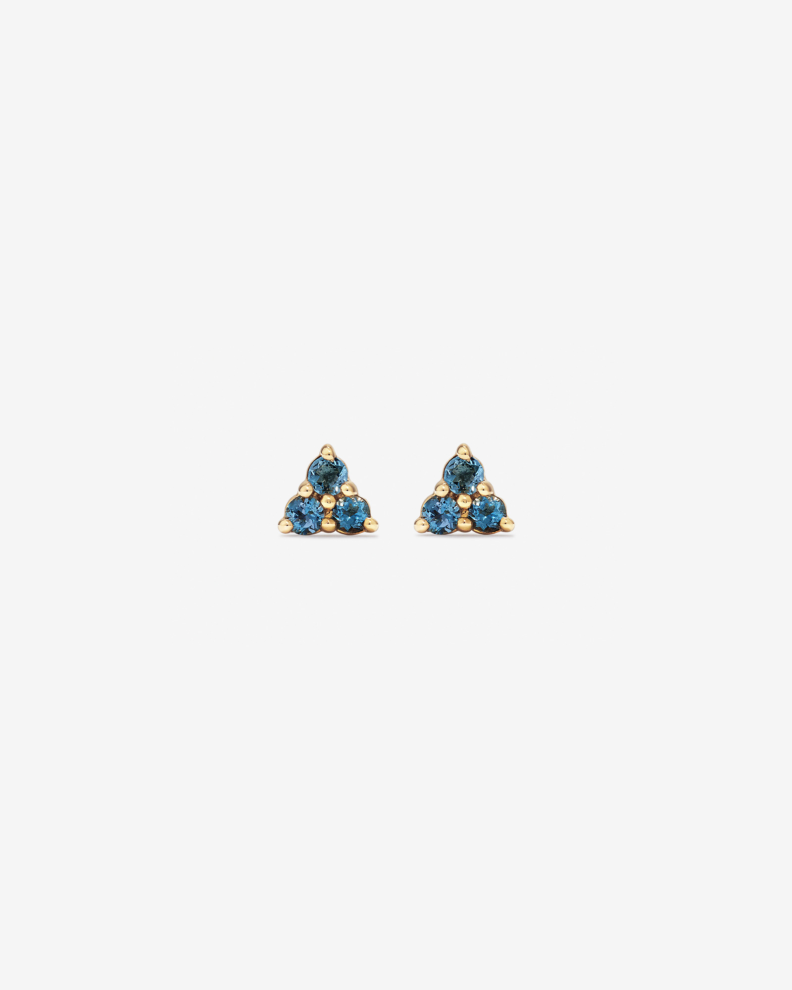 Boucles d'oreilles à trio de topazes london blue en or jaune 10 carats