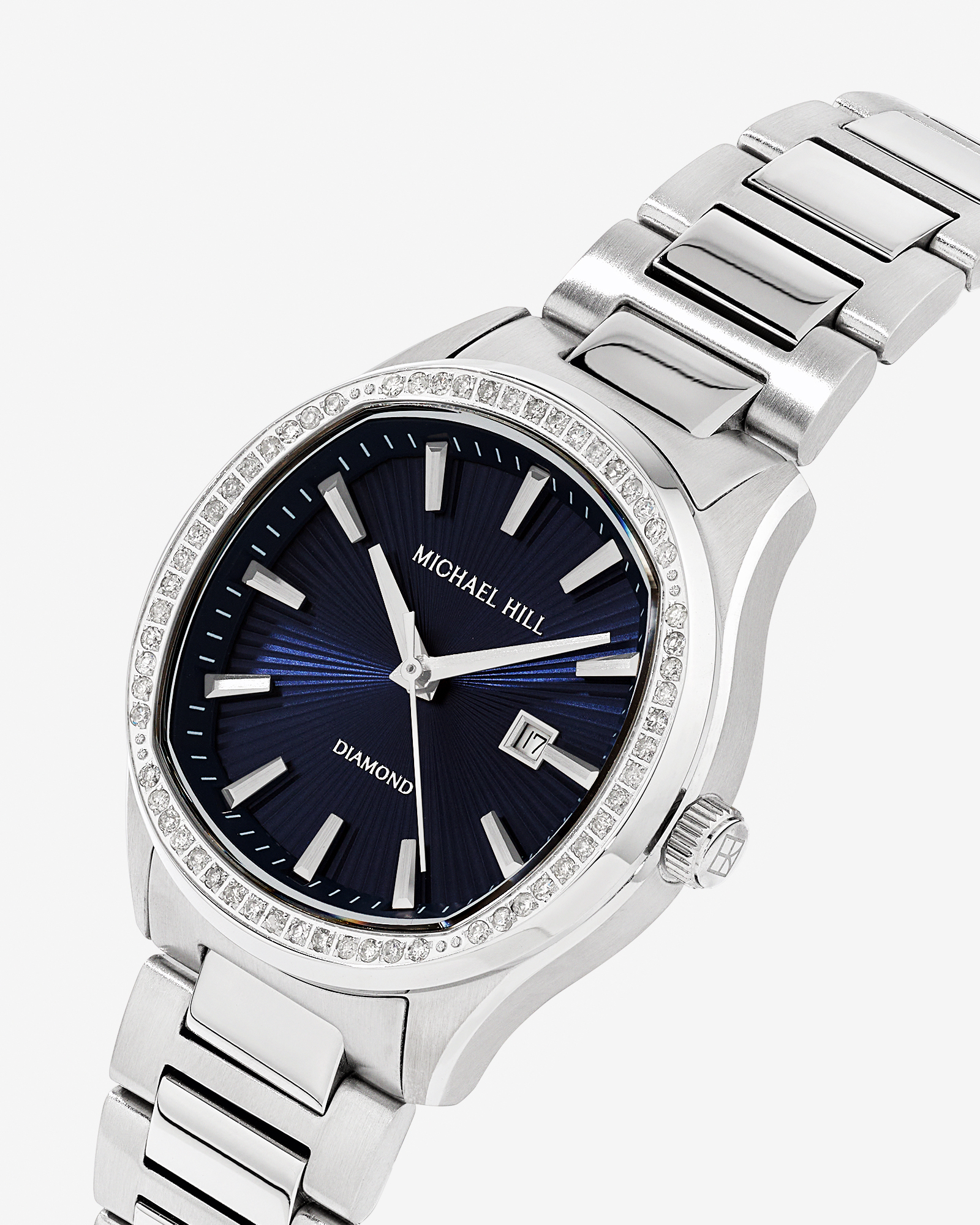 Montre pour femme avec diamants totalisant 0,40 carat en acier inoxydable