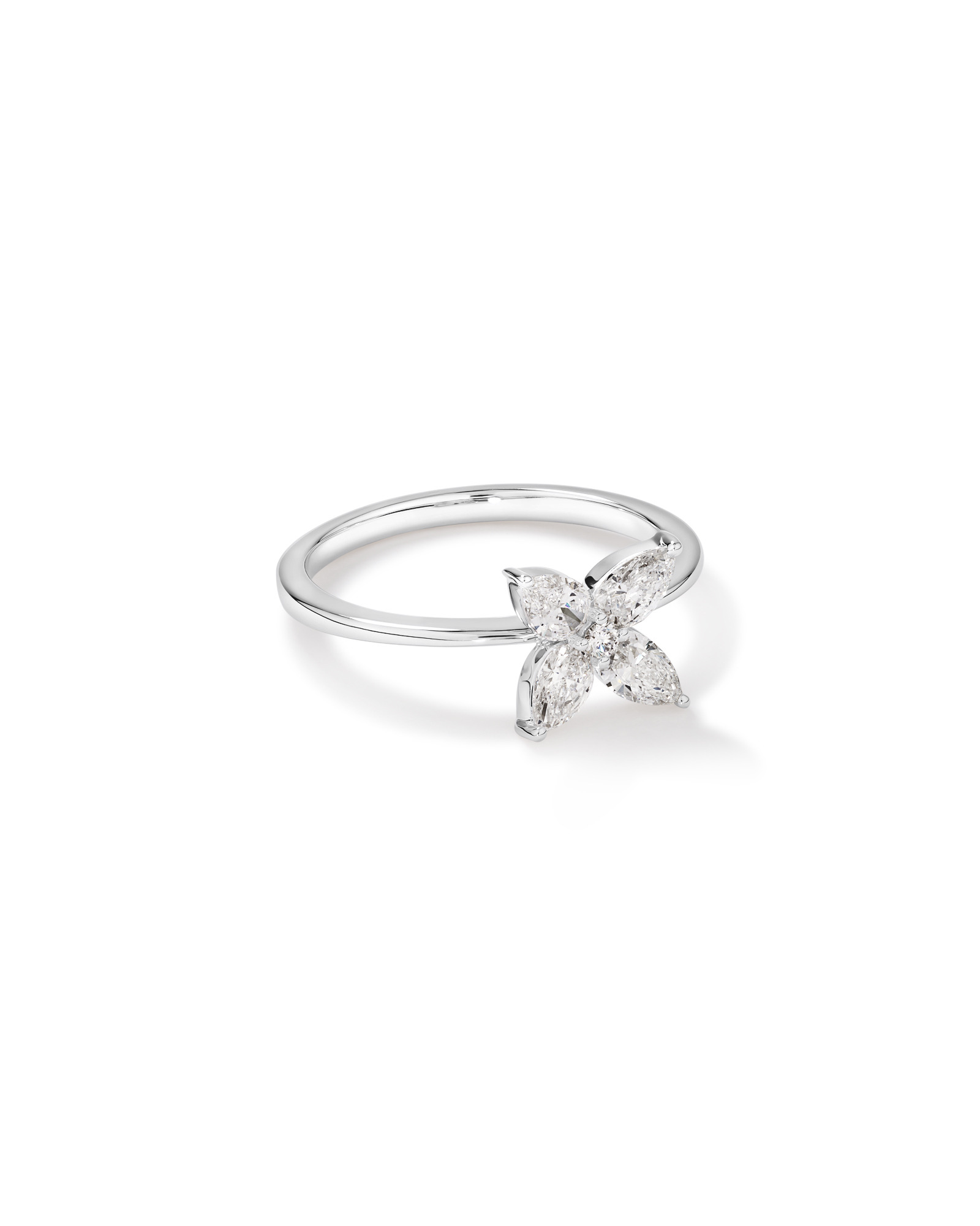 0.62 Carat TW Floret Laboratory-Grown Diamond Ring in 10kt White Gold