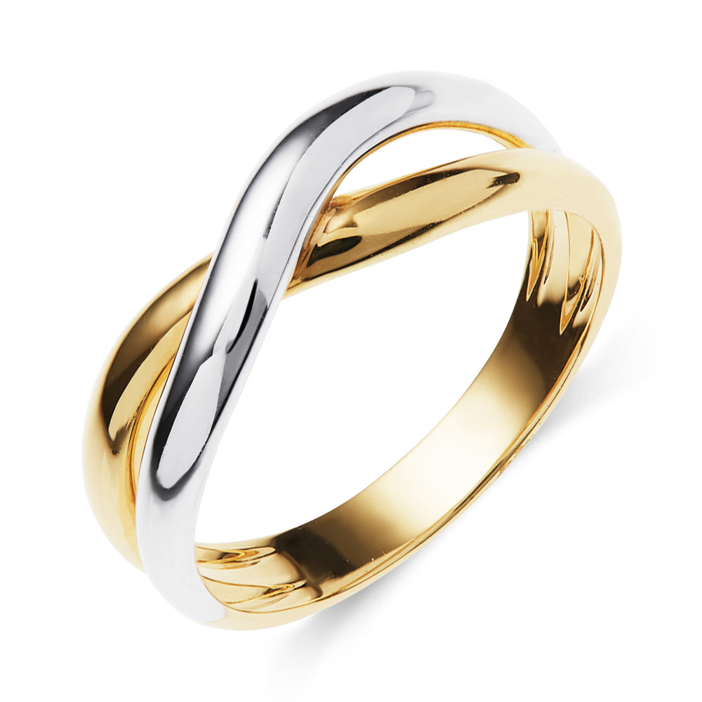 crossover ring 10kt yellow white gold crossover ring 10kt yellow white gold