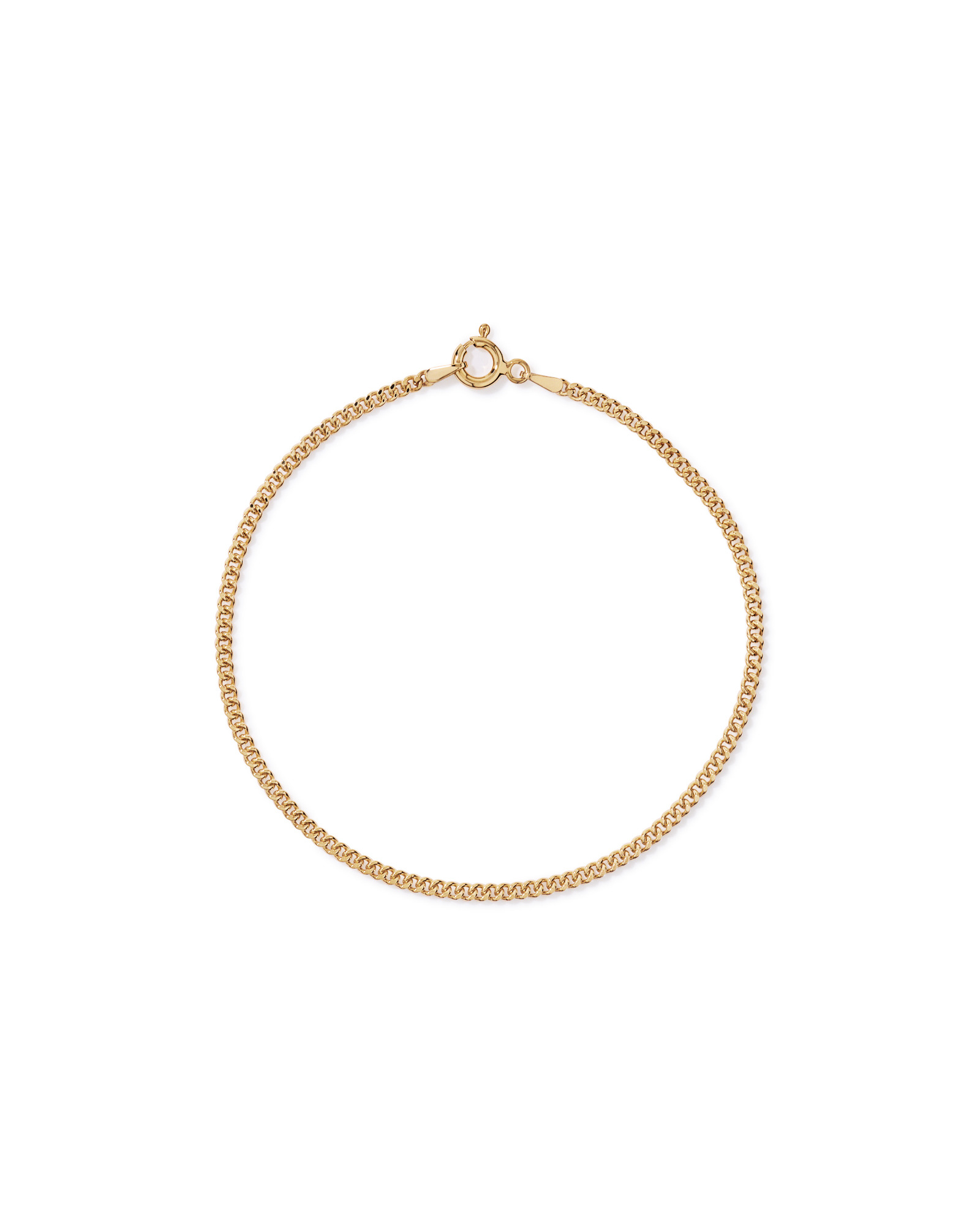 19cm (17") 2.1mm Width Solid Diamond Cut Curb Bracelet in 10kt Yellow Gold