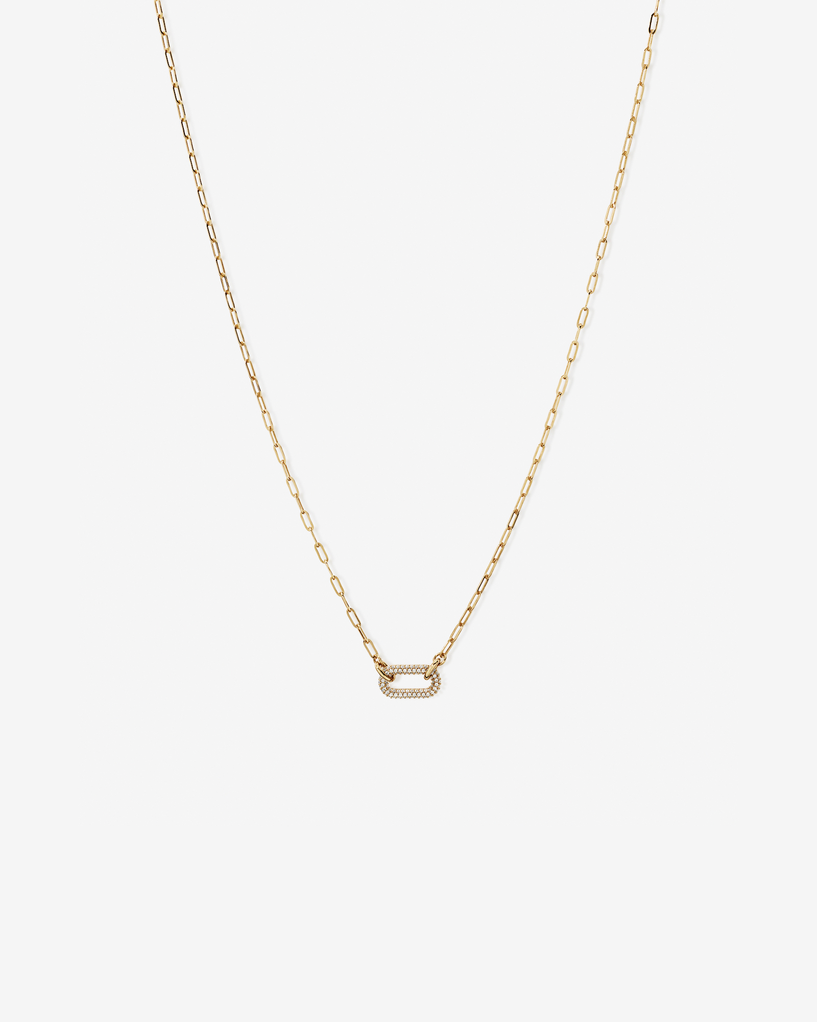 Luxe Links Necklace with Cubic Zirconia in 18kt Vermeil
