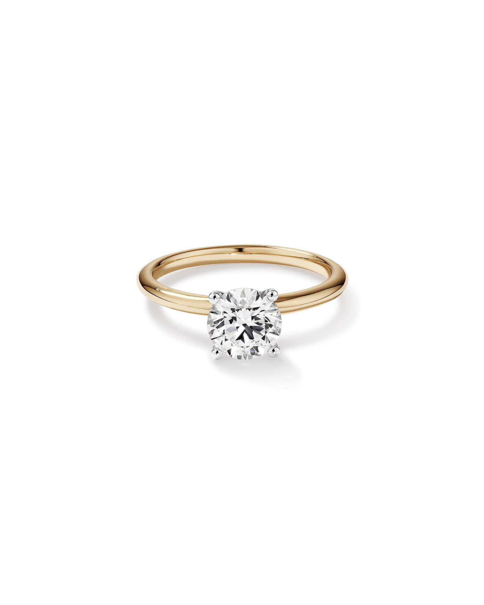 1.25 Carat TW Round Brilliant Laboratory-Grown Diamond Solitaire Engagement Ring 14kt Yellow and White Gold