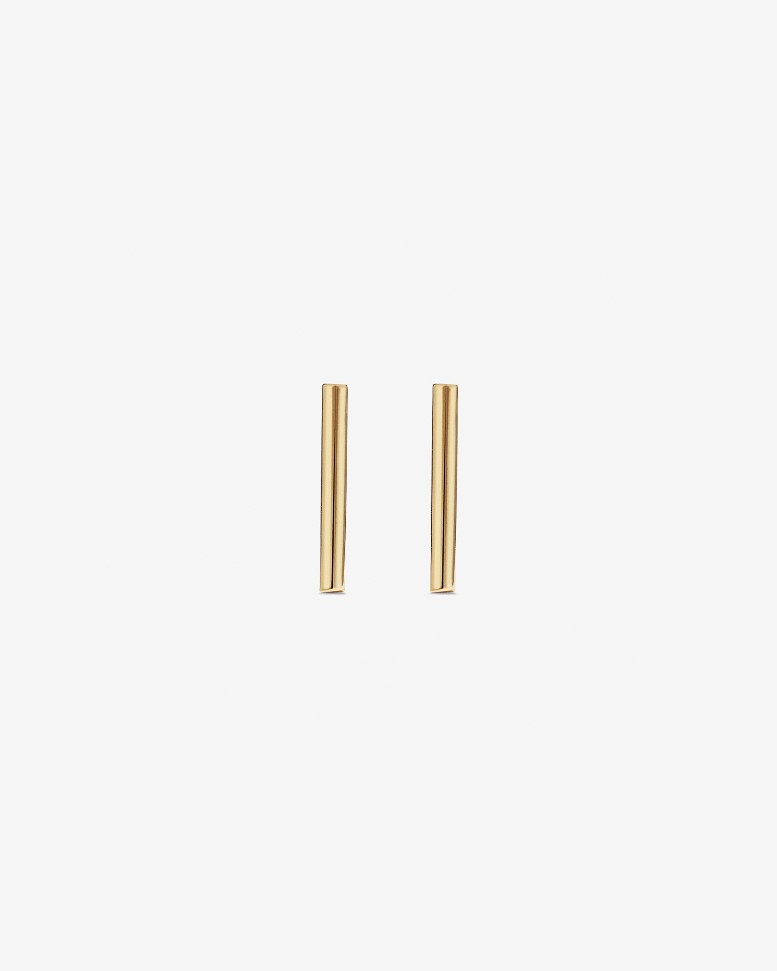 8mm Narrow Bar Stud Earrings in 10kt Yellow Gold