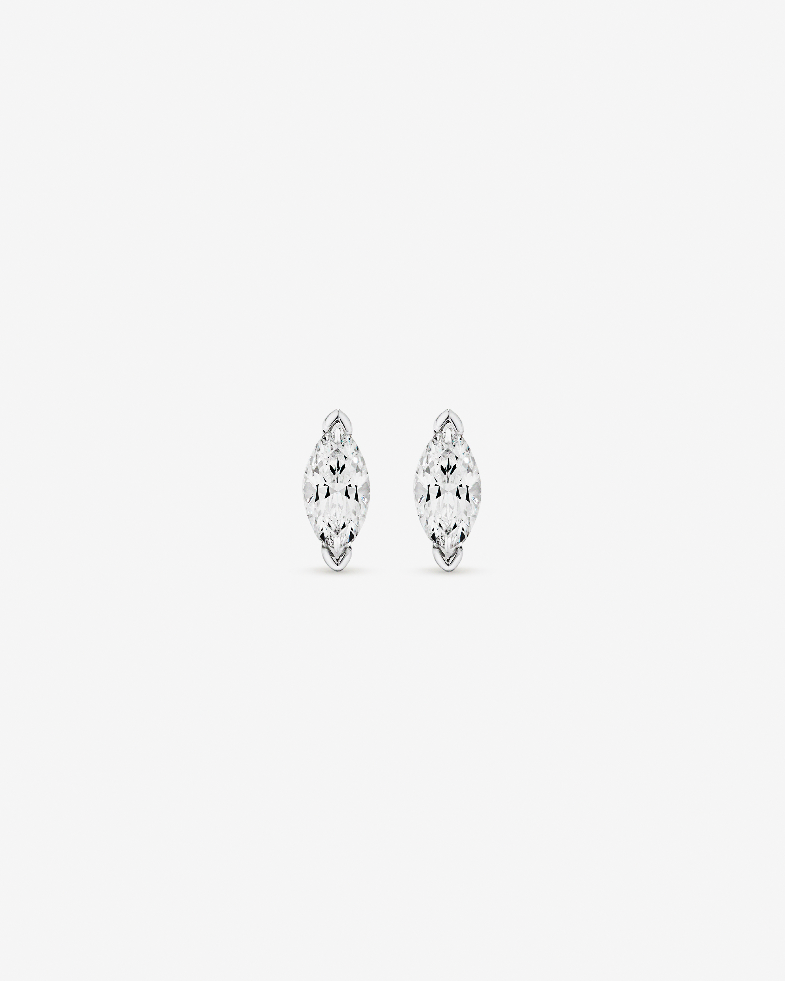 6mm Marquise-Cut Cubic Zirconia Solitaire Stud Earrings in Sterling Silver