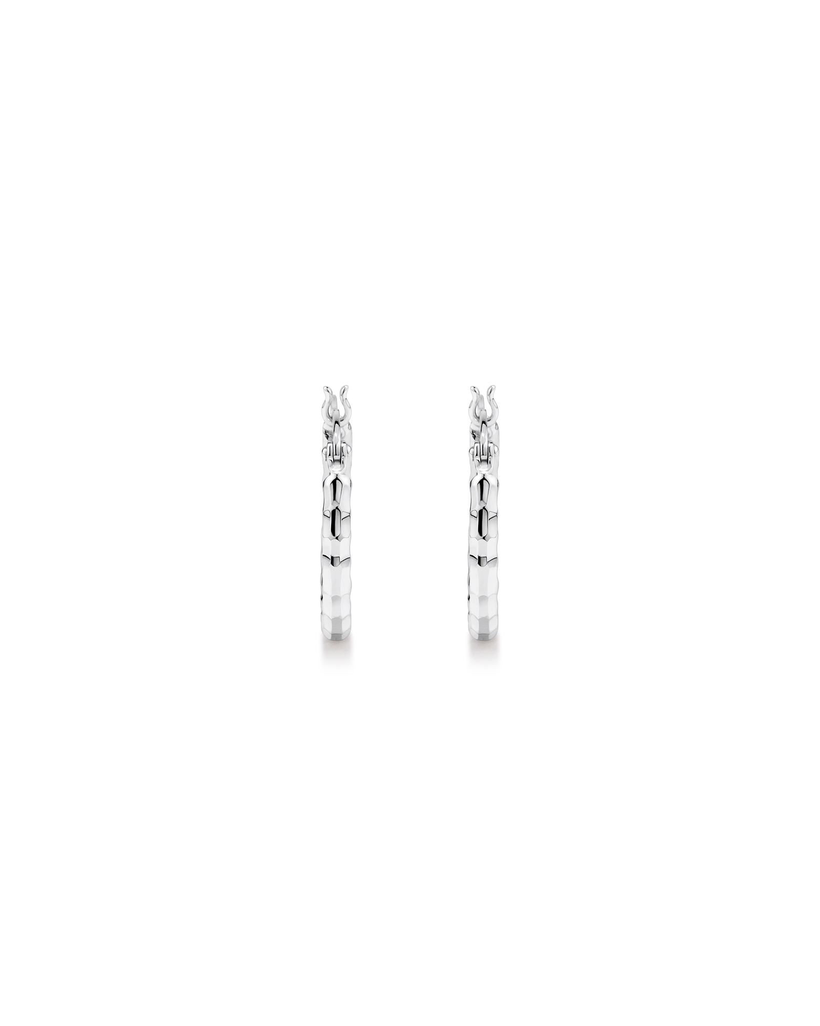 Boucles D'Oreilles Créoles À Texture Diamantée En Argent Sterling