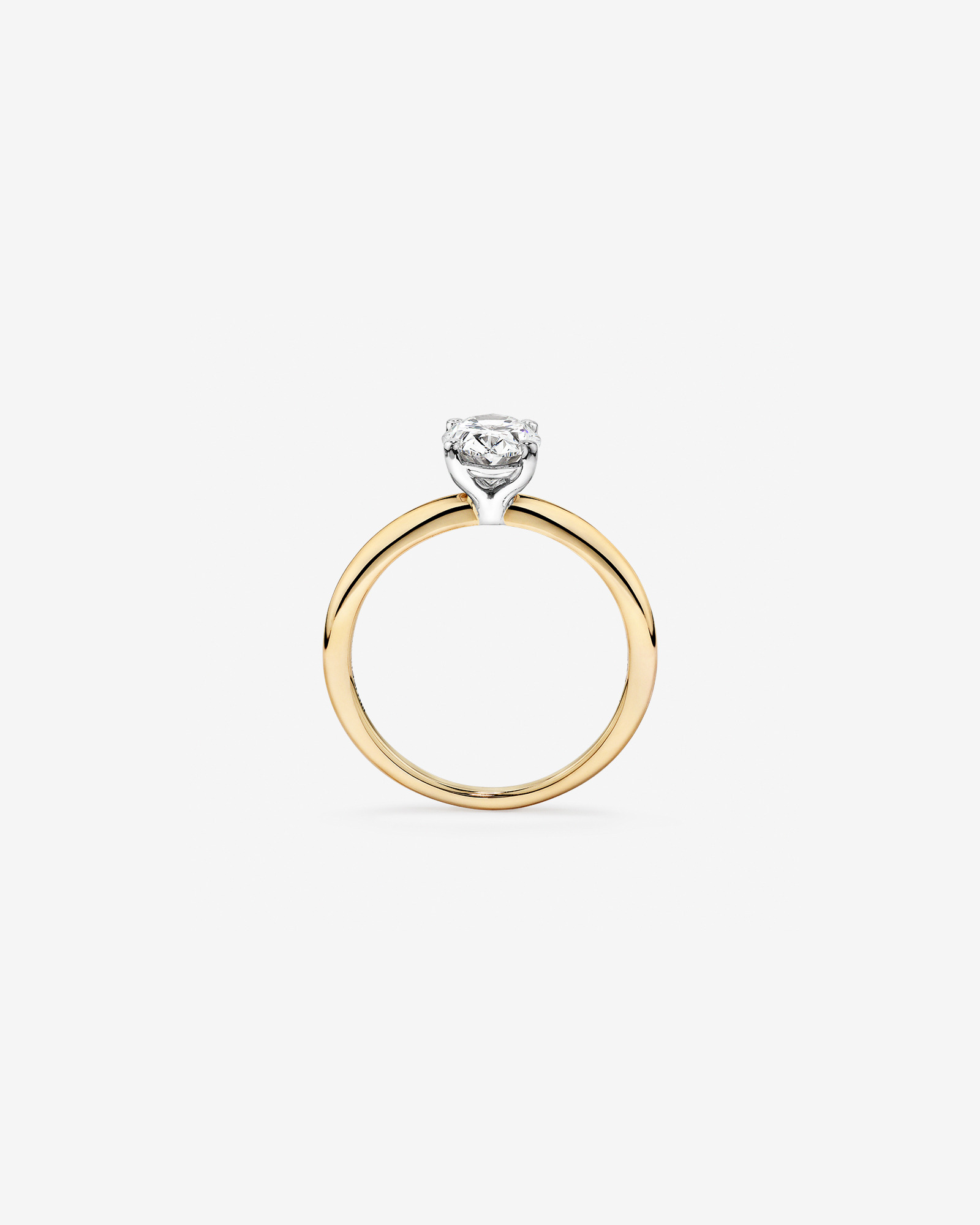 1.25 Carat TW Oval Laboratory-Grown Diamond Solitaire Engagement Ring 14kt Yellow and White Gold