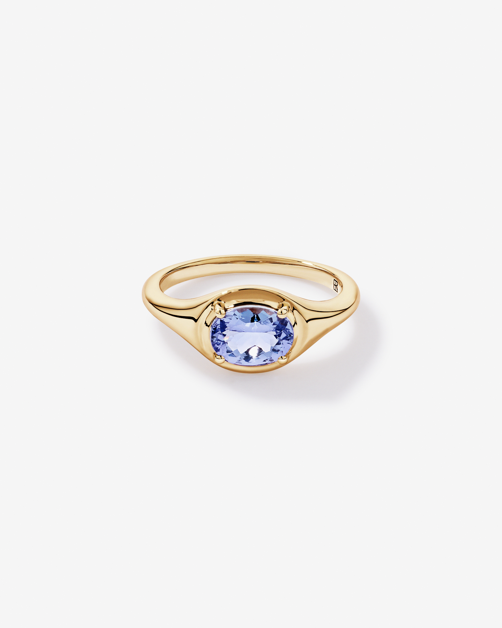 Oval Cut Tanzanite East-to-West Set Ring 10kt Yellow Gold