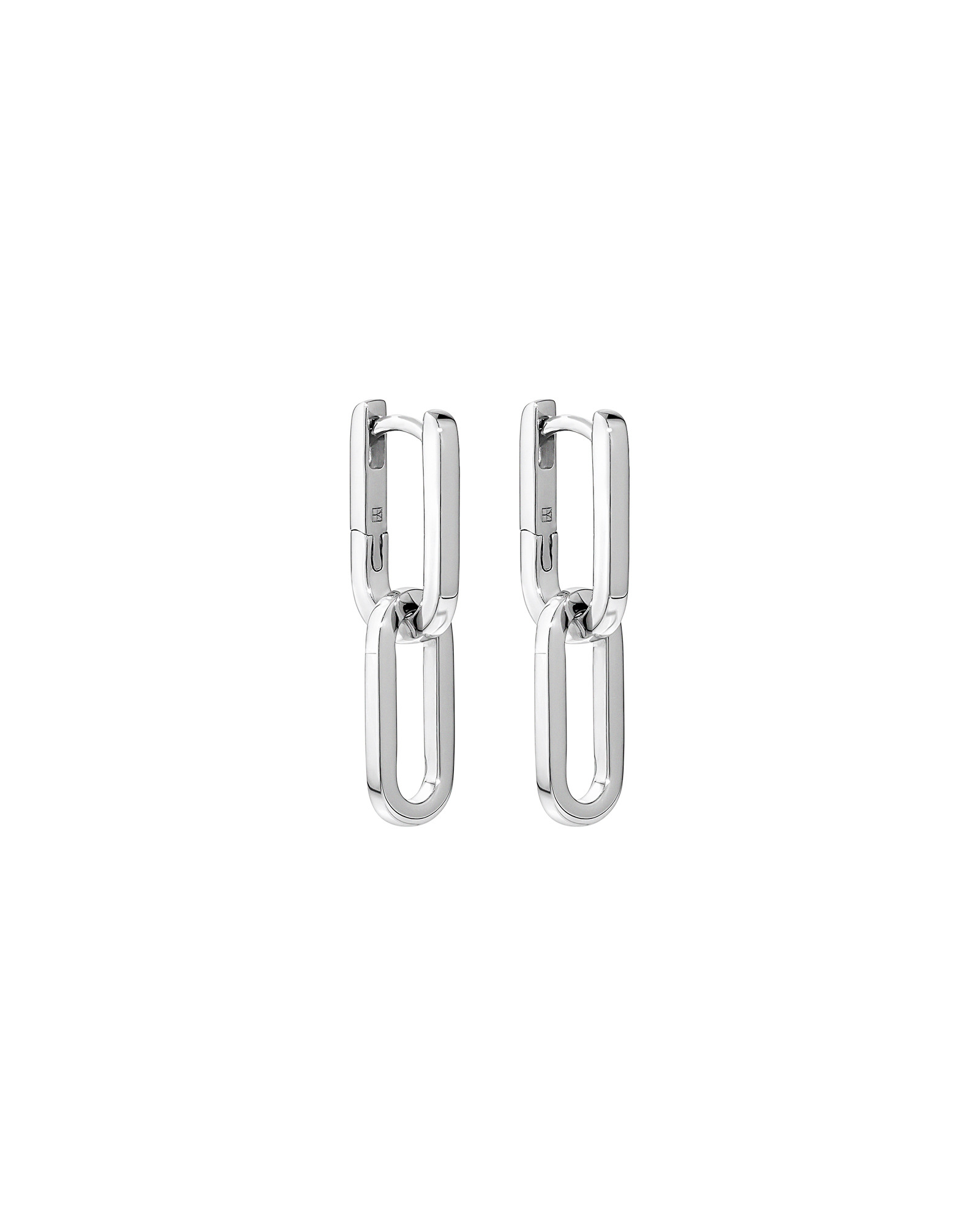 Boucles d’oreilles Huggie tombantes en argent sterling avec un lien de pince-papier