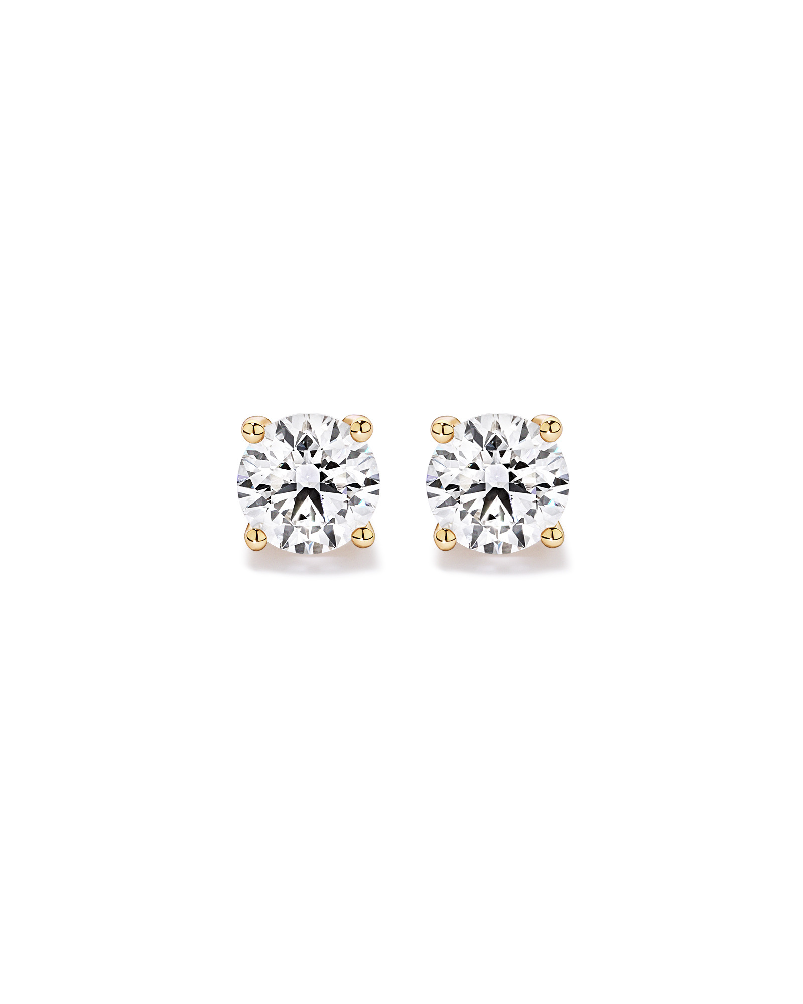 5.00 Carat TW Laboratory-Grown Diamond Solitaire Stud Earrings in 10kt Yellow Gold