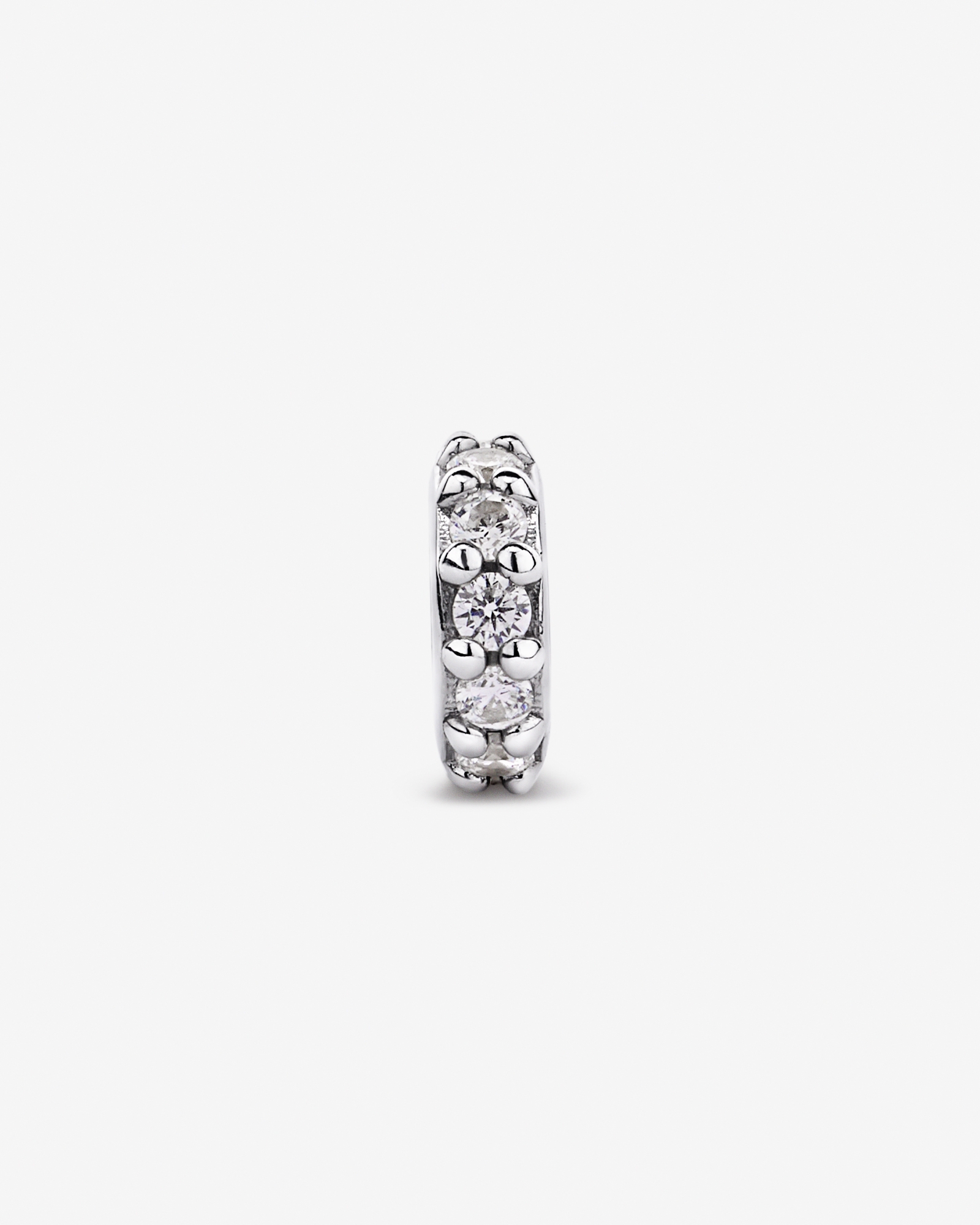 Pendant Spacer with Cubic Zirconia in Sterling Silver