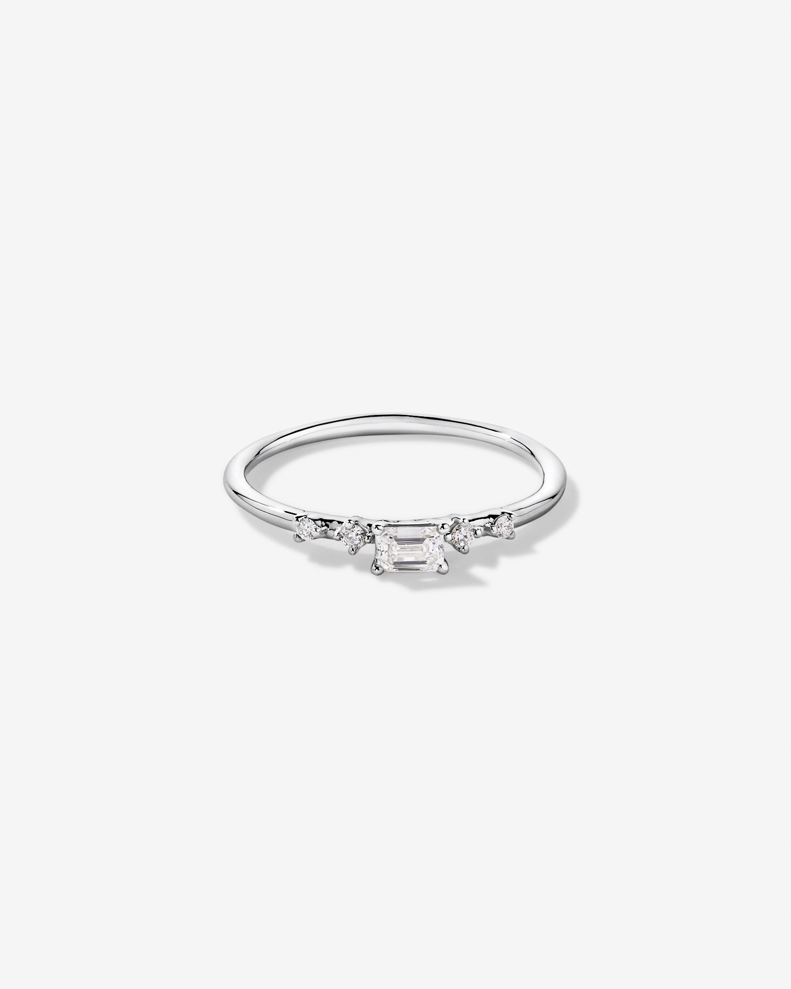 0.20TW Emerald Cut and Round Brilliant Laboratory-Grown Diamond Promise Ring 10kt Gold