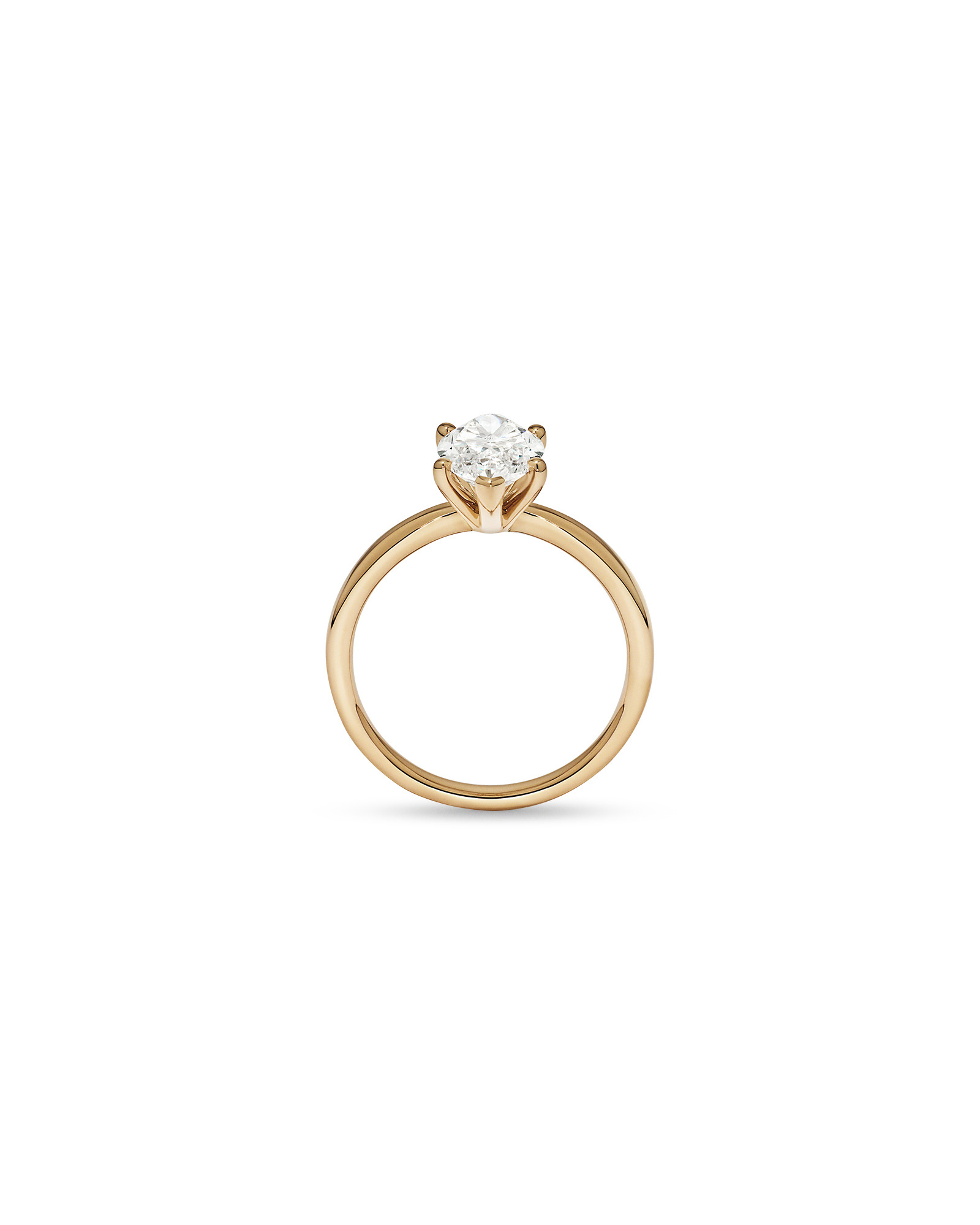Bague solitaire marquise en or jaune 14 carats avec diamant de laboratoire (poids total 2,00 carats)