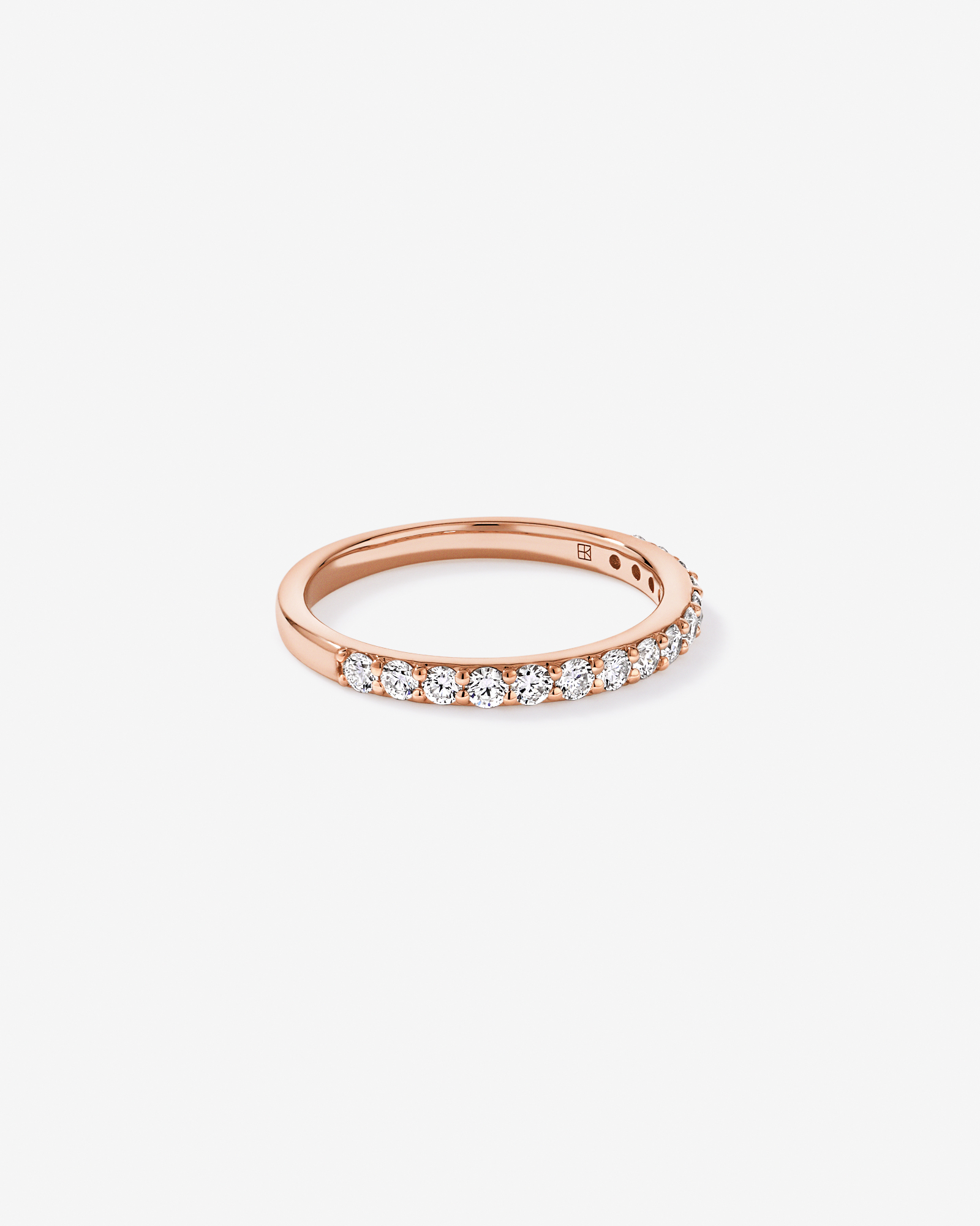 0.50TW Round Brilliant Laboratory-Grown Diamond Wedding Band 14kt Rose Gold