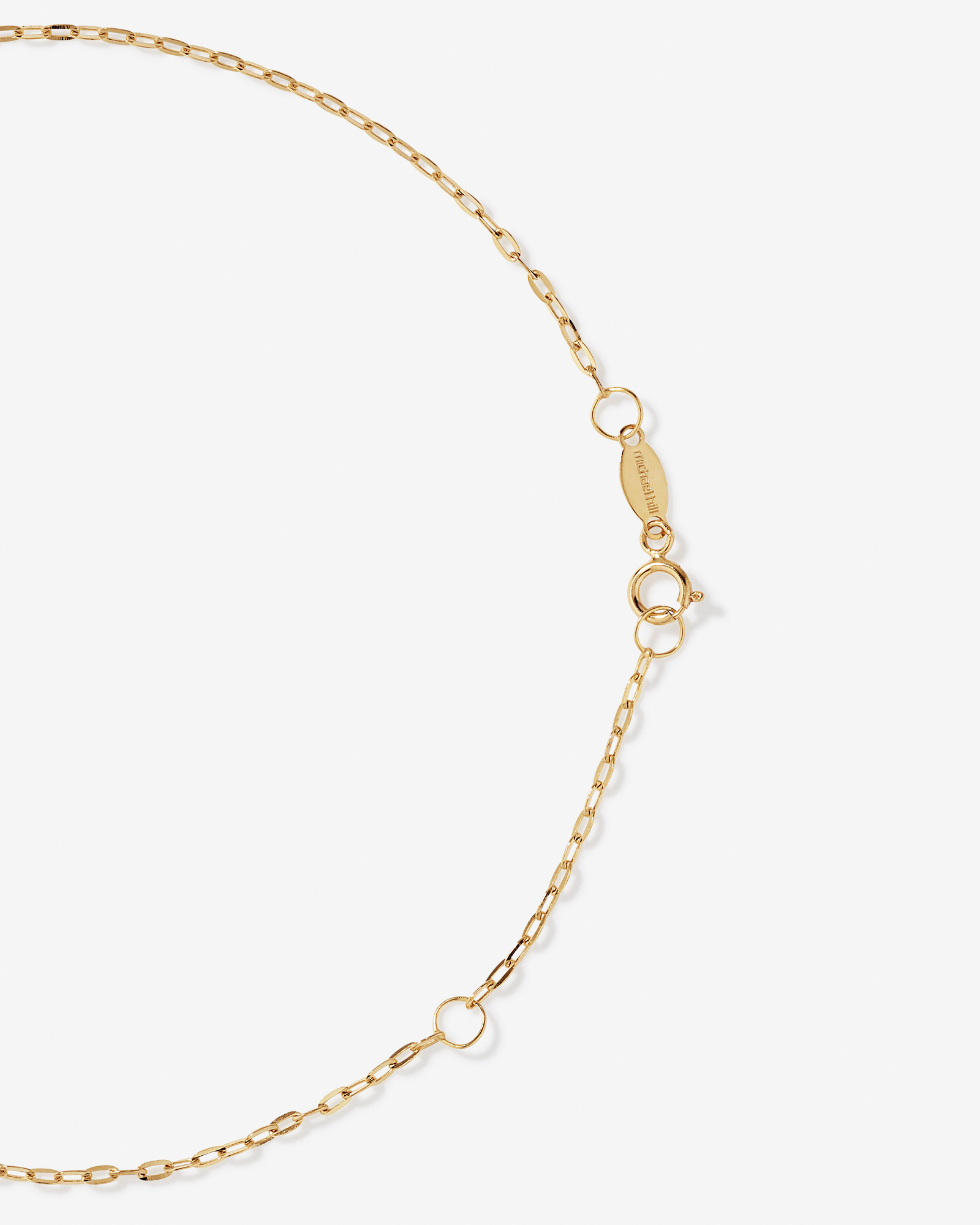 Flat Paperclip Chain Anklet in 10kt Yellow Gold