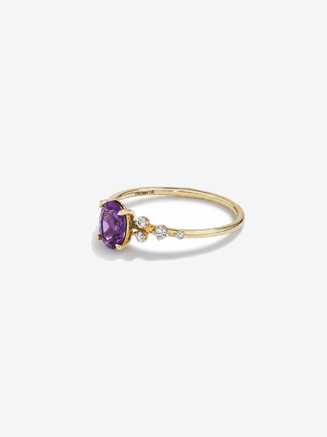 Amethyst and 0.12 Carat TW Diamond Ring in 10kt Yellow Gold