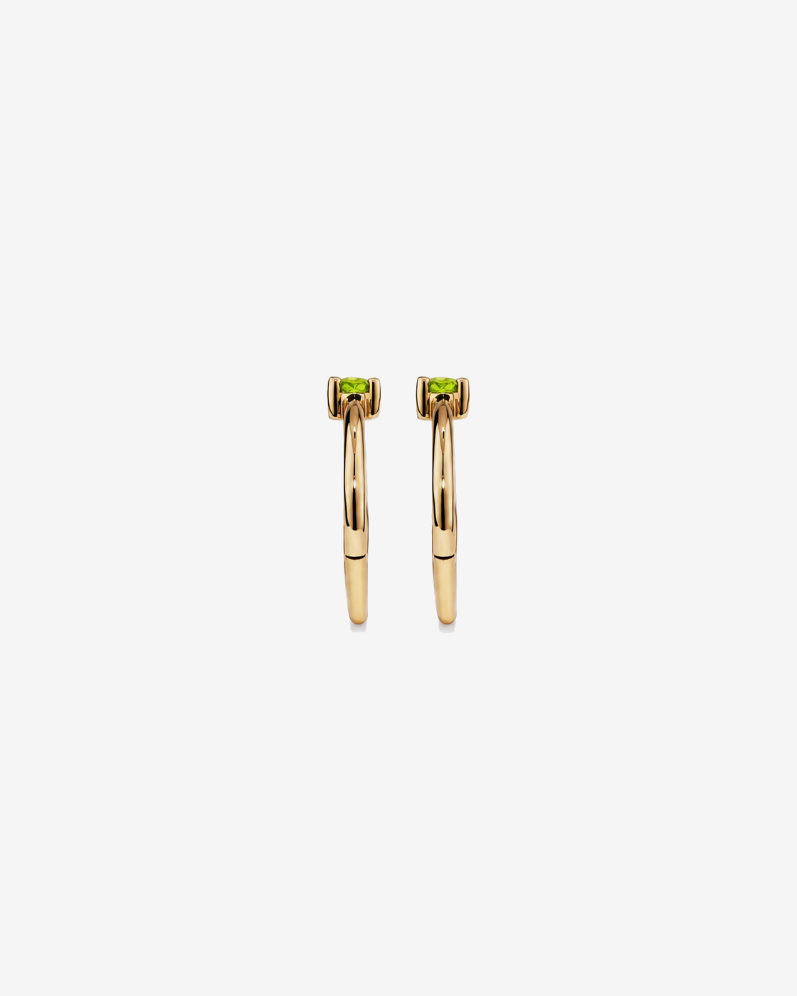 10mm Peridot Accent Sleepers in 10kt Yellow Gold