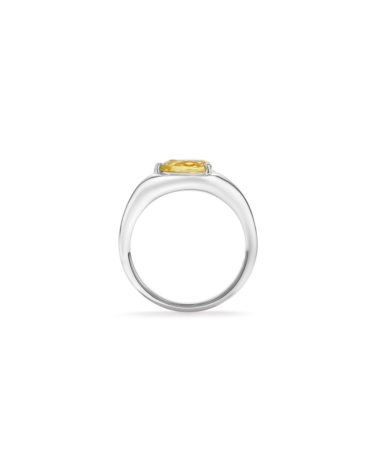 Pear Cut Lemon Quartz East-to-West Set Ring 10kt Gold