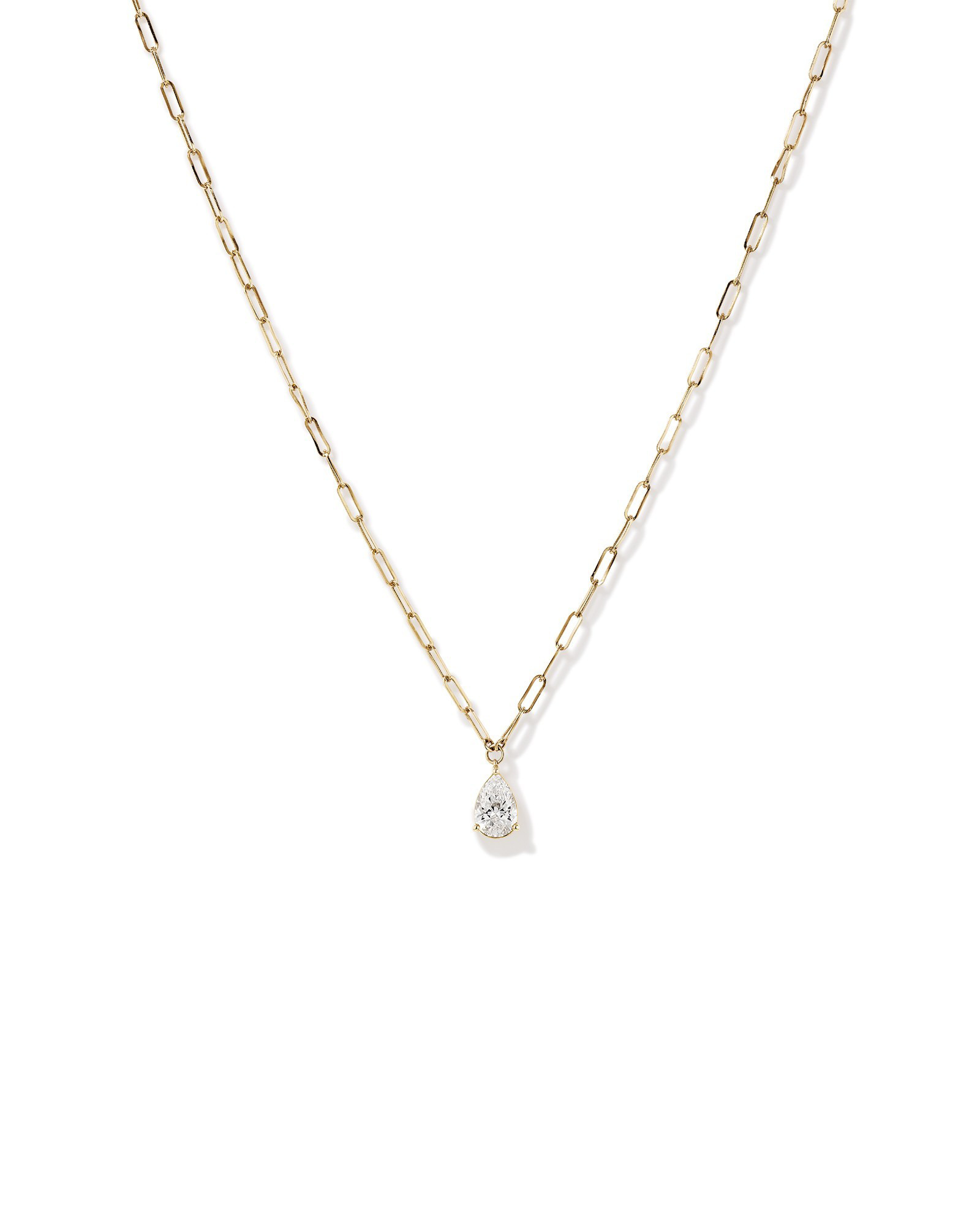 2.00 Carat TW Laboratory-Grown Diamond Pear Solitaire Pendant in 10kt Yellow Gold