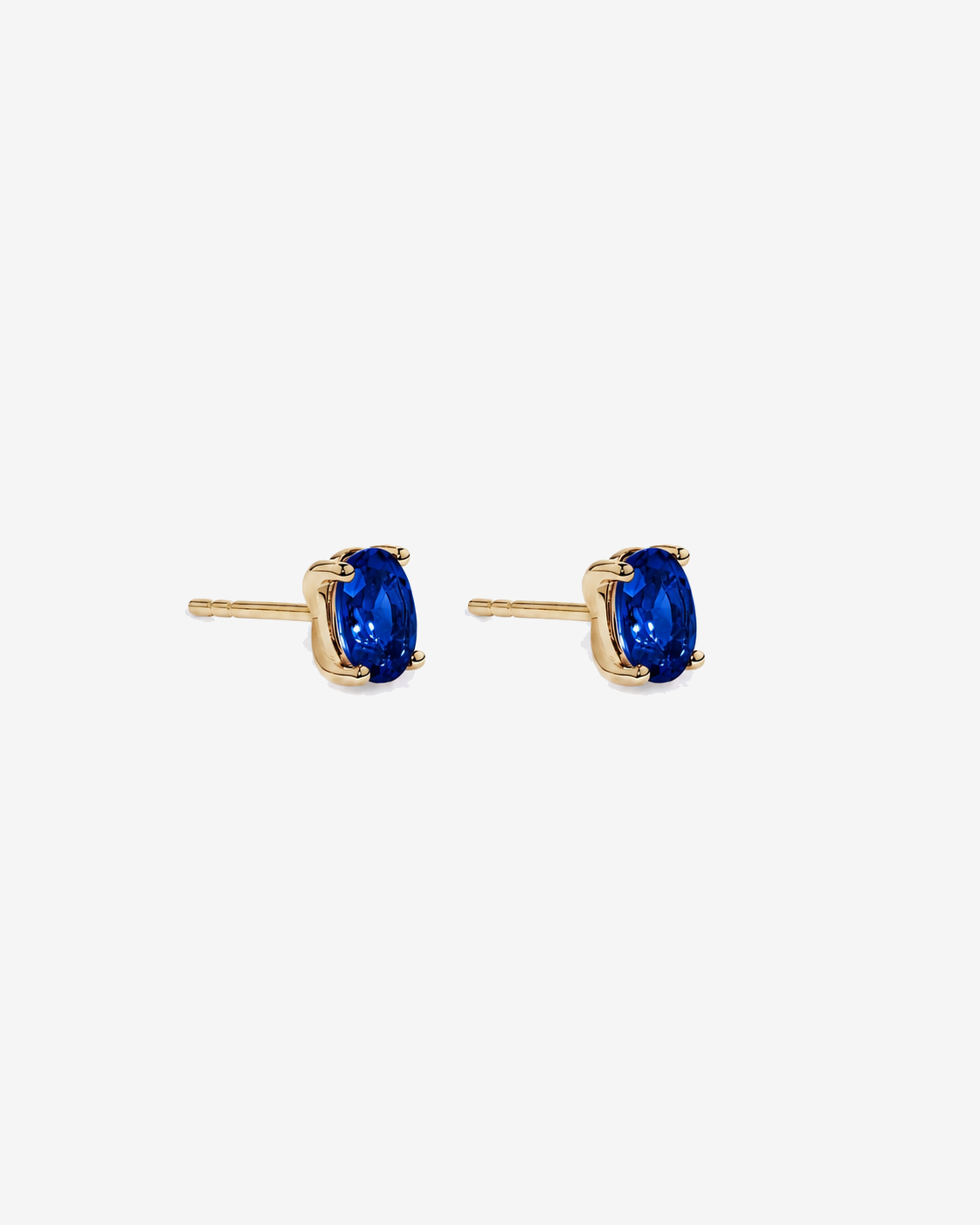 Oval Sapphire Stud Earrings in 10kt Yellow Gold