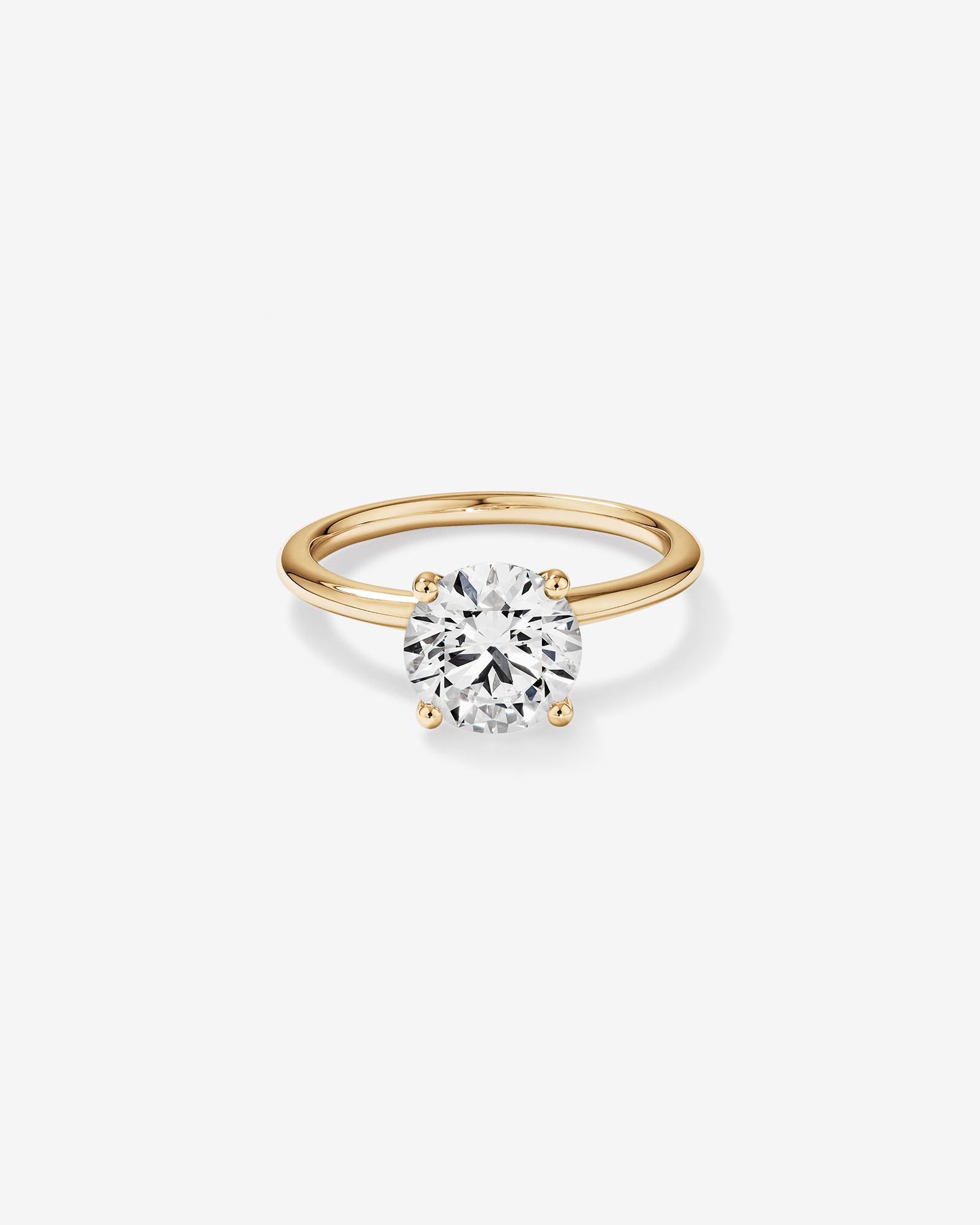 Carat TW Round Brilliant Laboratory-Grown Diamond Solitaire Engagement Ring in 14kt Yellow Gold