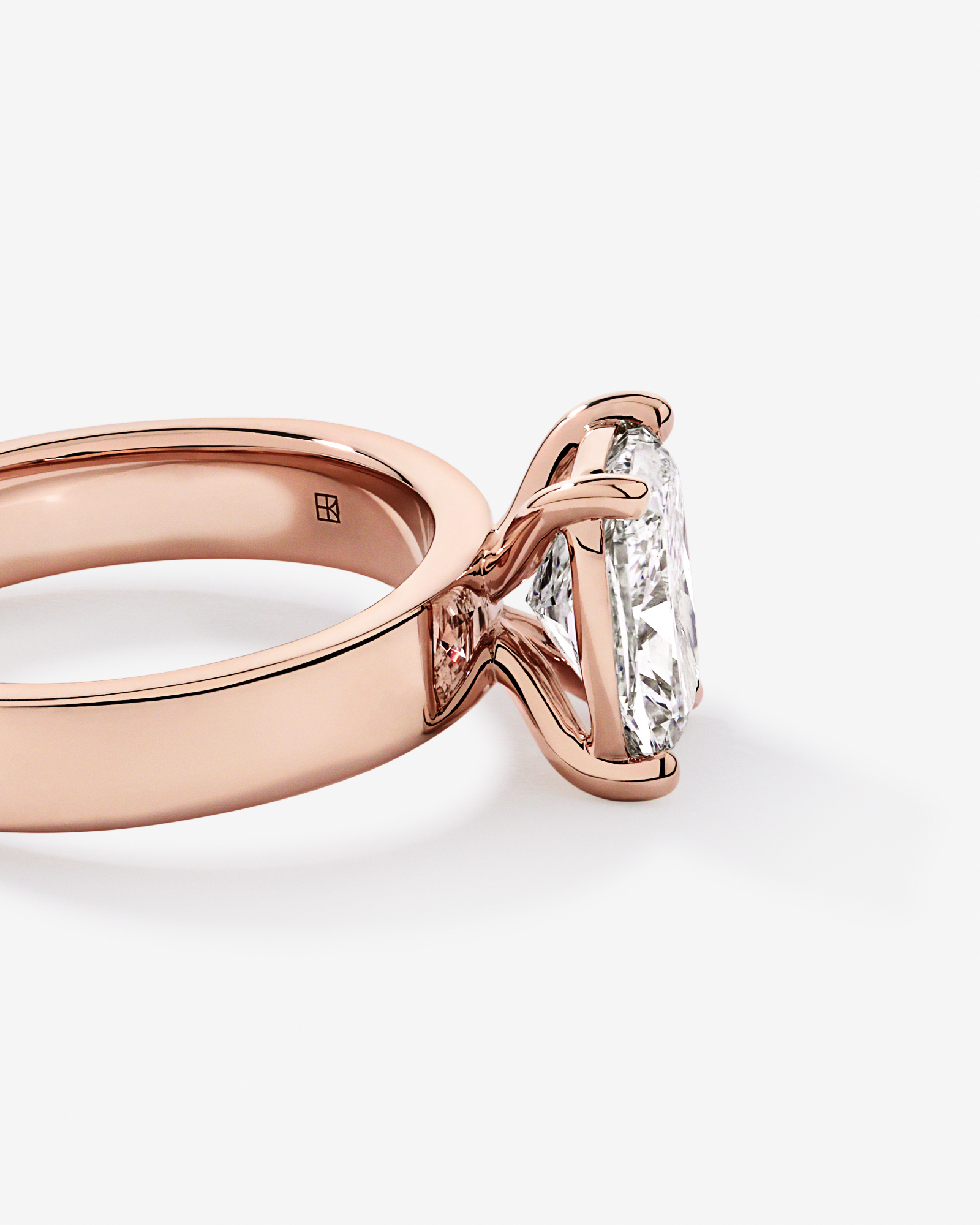2.00TW Elongated Cushion Laboratory-Grown Diamond Solitaire Ring 14kt Rose Gold