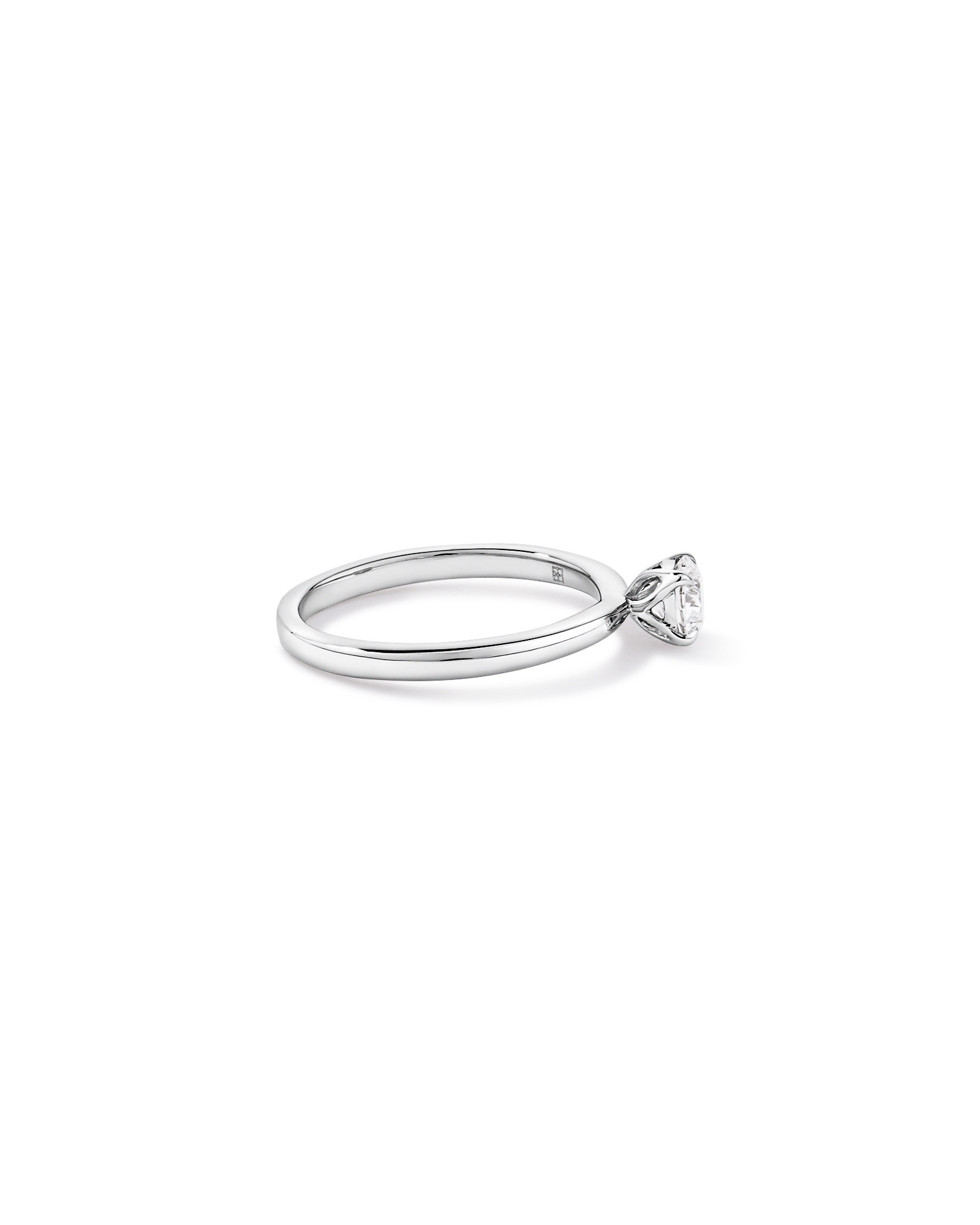 Bague solitaire ronde brillante TW 0,50 carat en platine recyclé