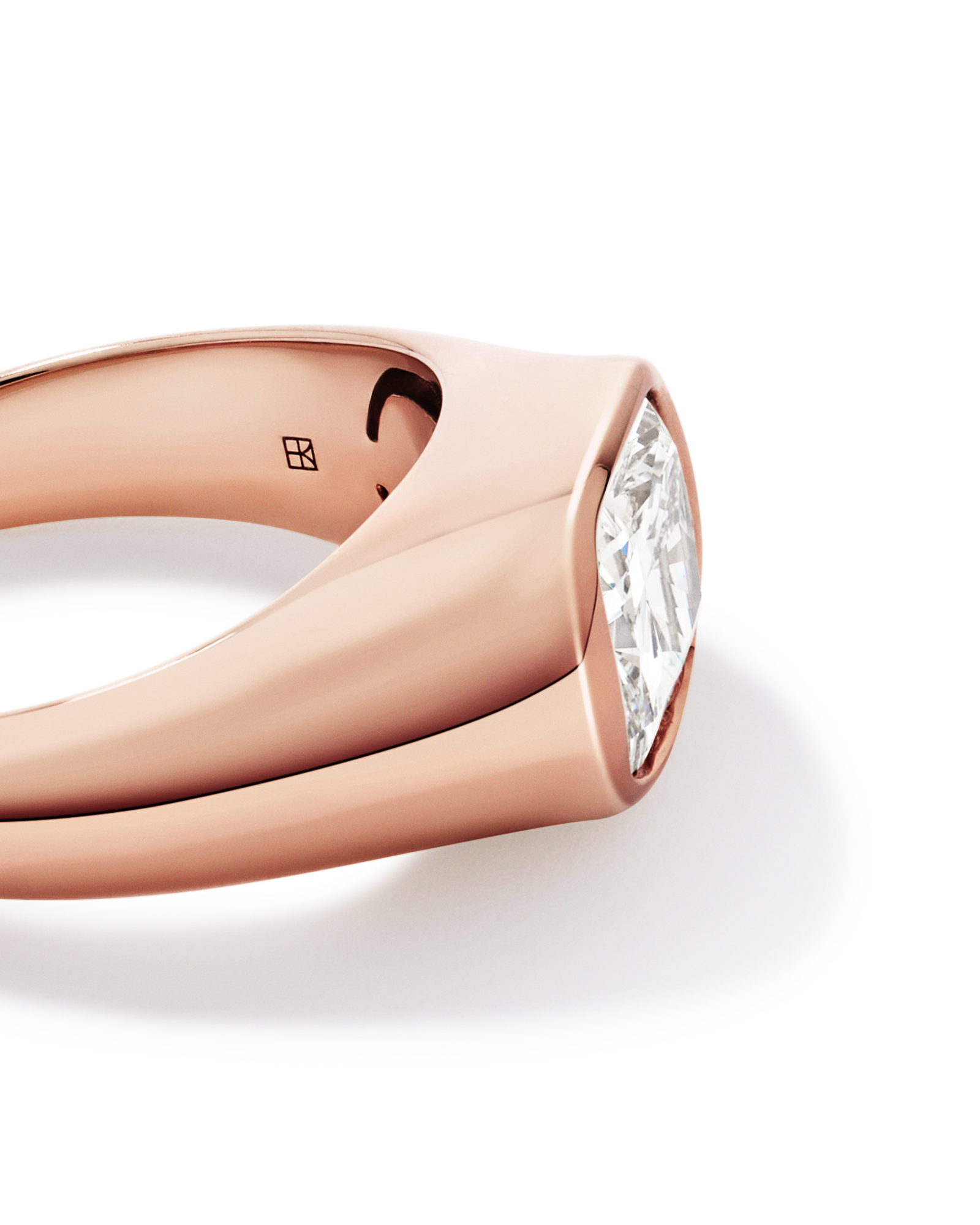 2.00TW Elongated Cushion Laboratory-Grown Diamond Ring 14kt Rose Gold
