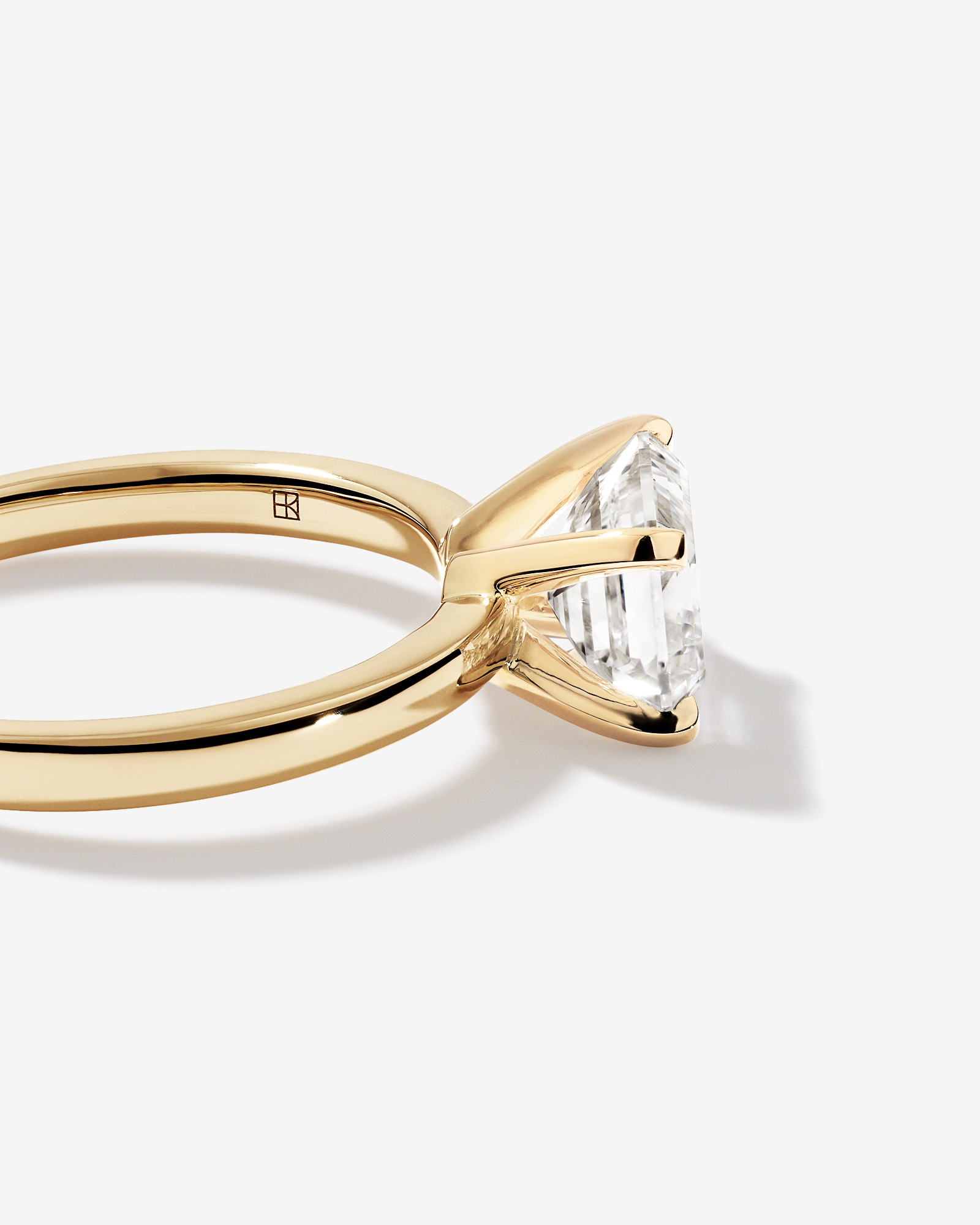 2.00 Carat TW East West Emerald Cut Lab-Grown Diamond Solitaire Engagement Ring 14kt Yellow Gold