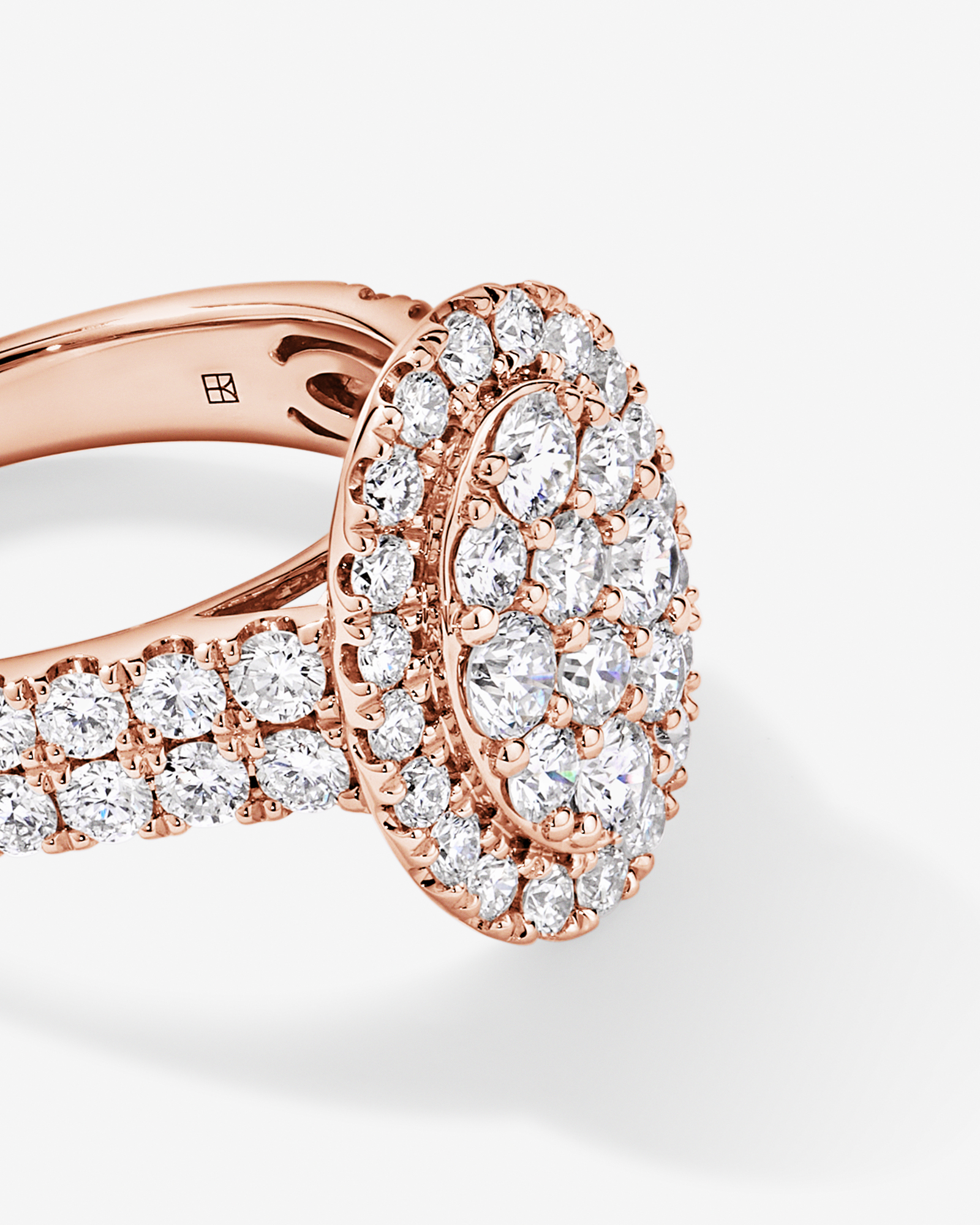2.00TW Round Brilliant Laboratory-Grown Diamond Cluster Ring 10kt Rose Gold